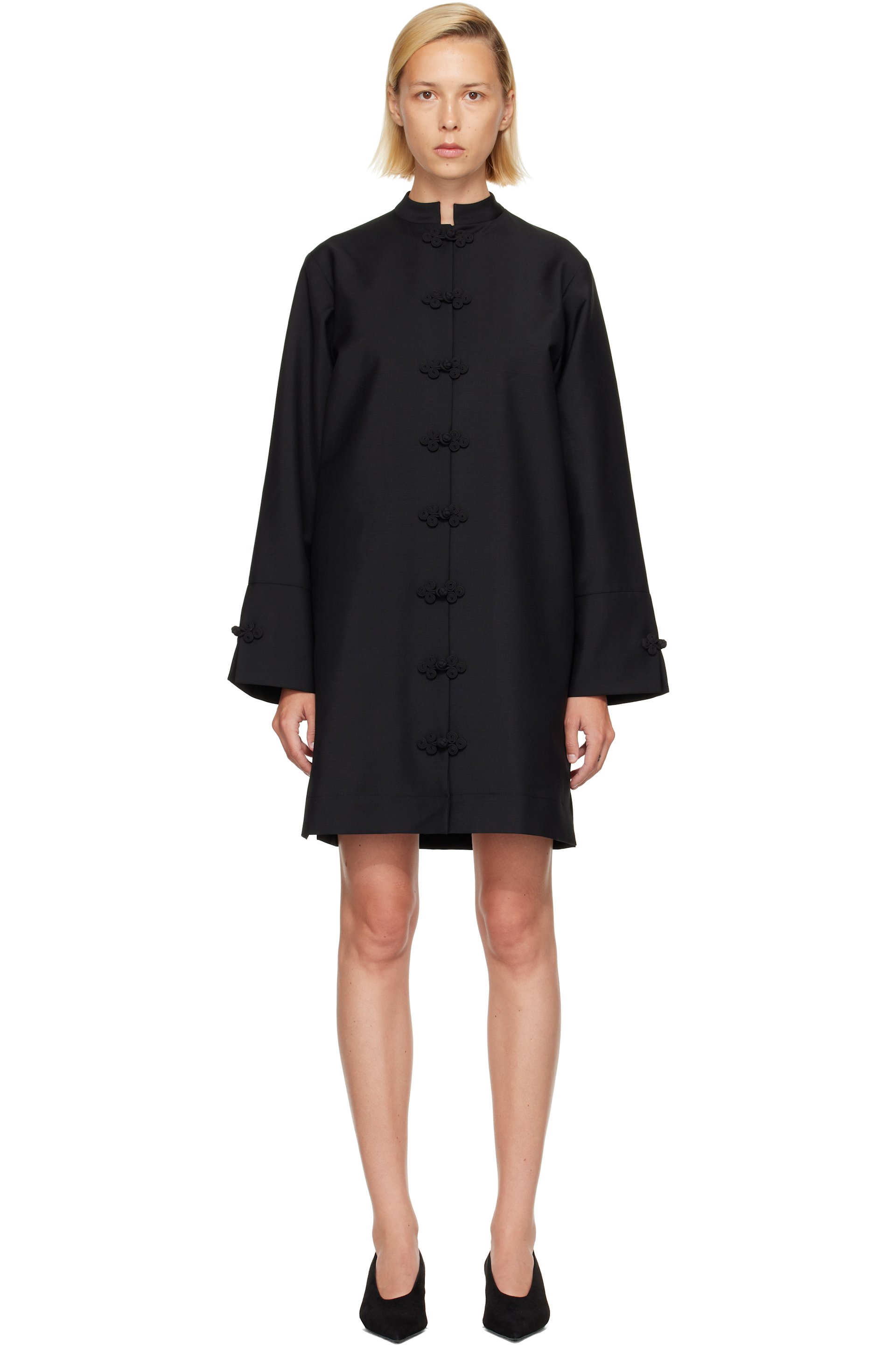 Róhe - Black Pankou Closure Minidress