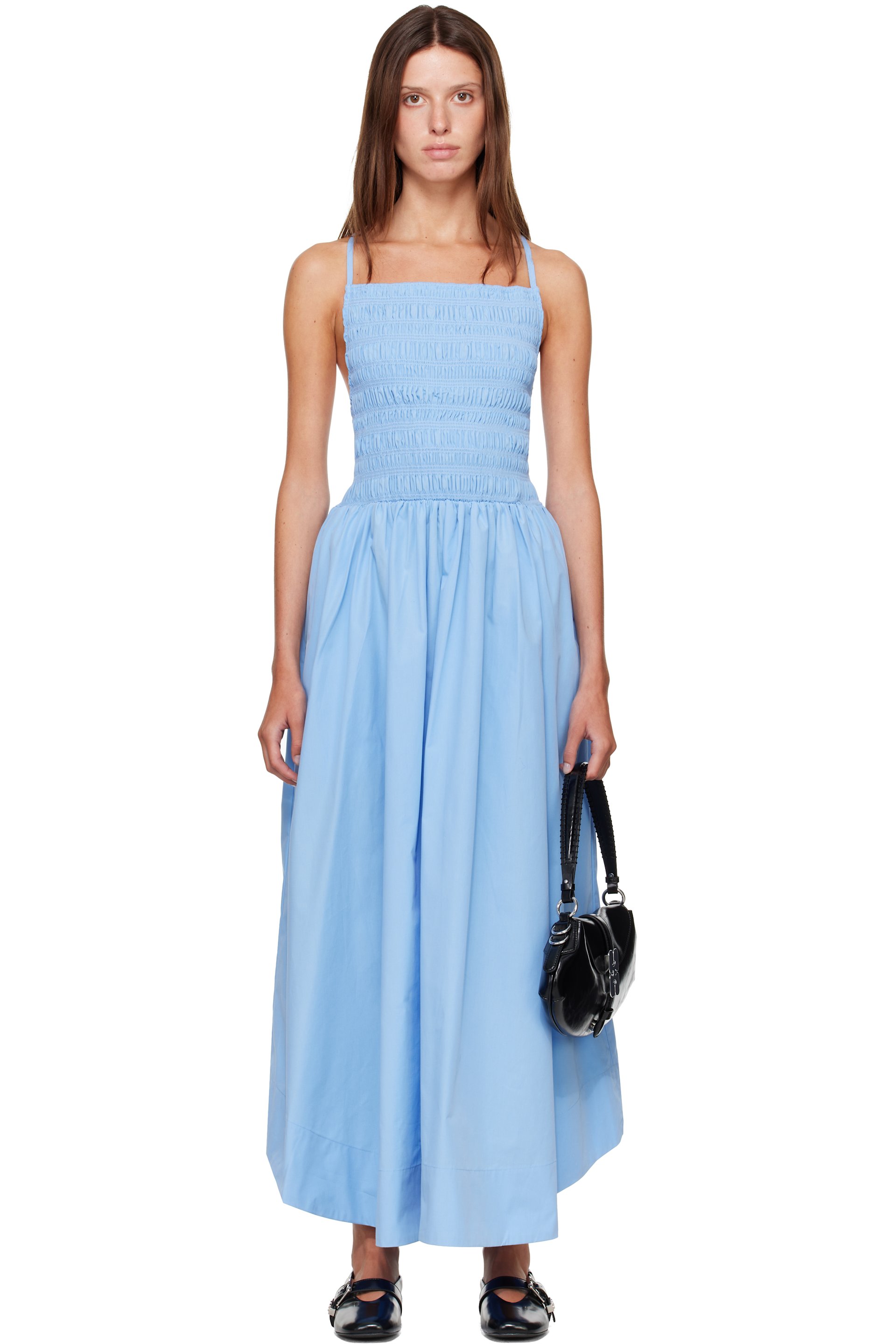 GANNI - Blue Poplin Maxi Dress