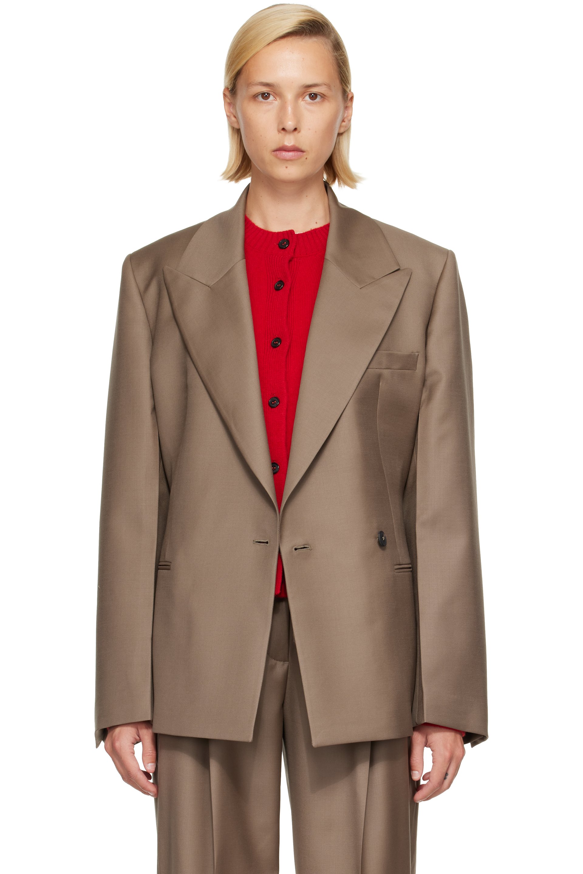 Róhe - Taupe Hourglass Shaped Blazer