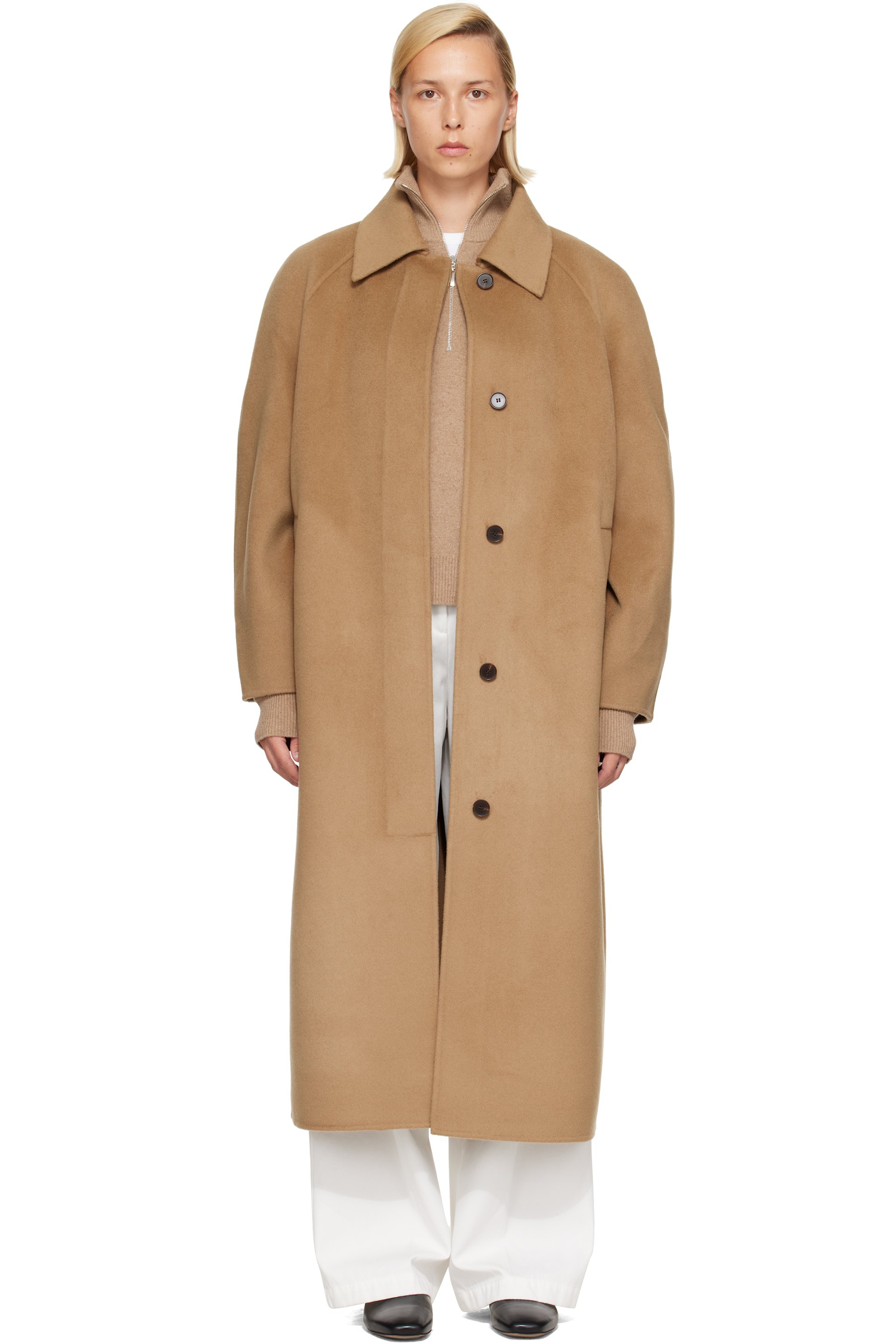 Róhe - Tan Double-Faced Wool Padded Coat