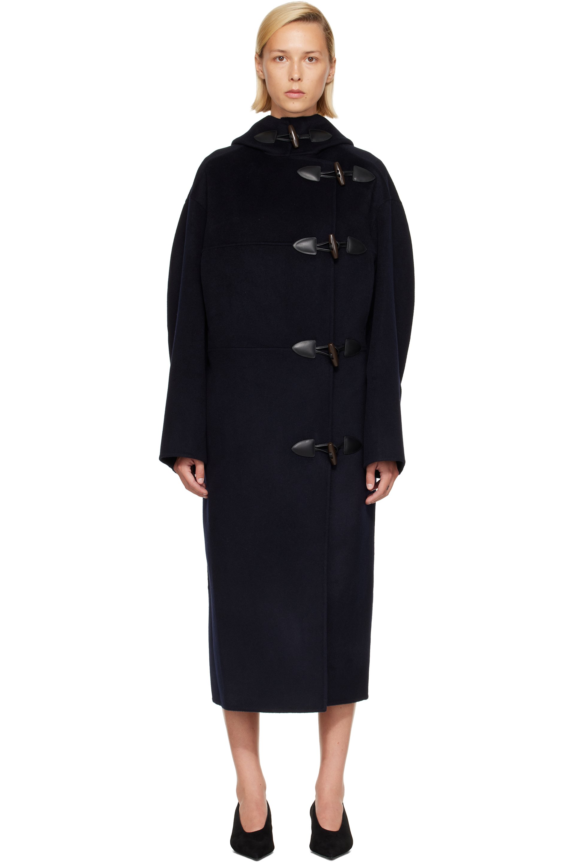 Róhe - Navy Double-Faced Wool Duffle Coat