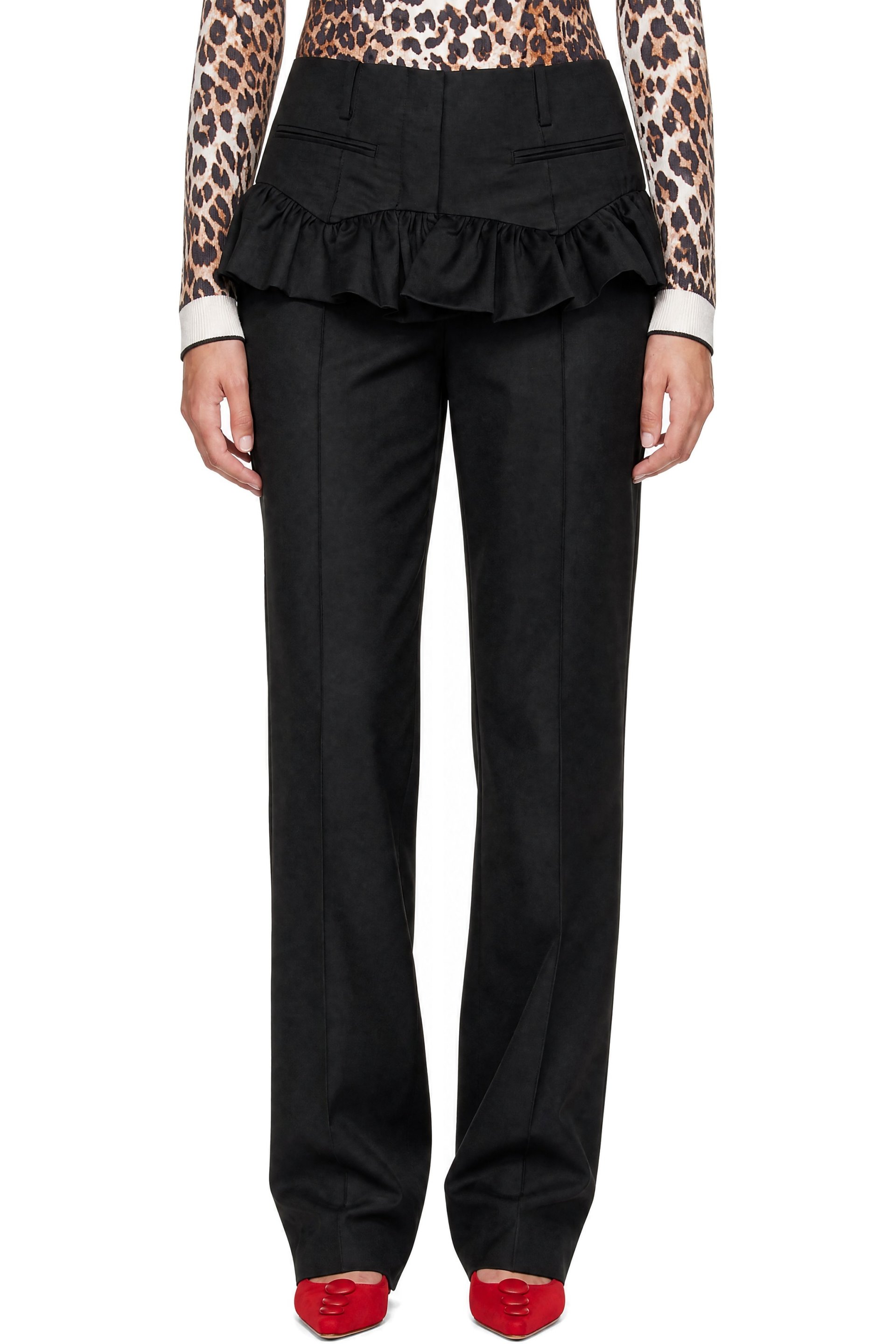GANNI - Black Wool Trousers