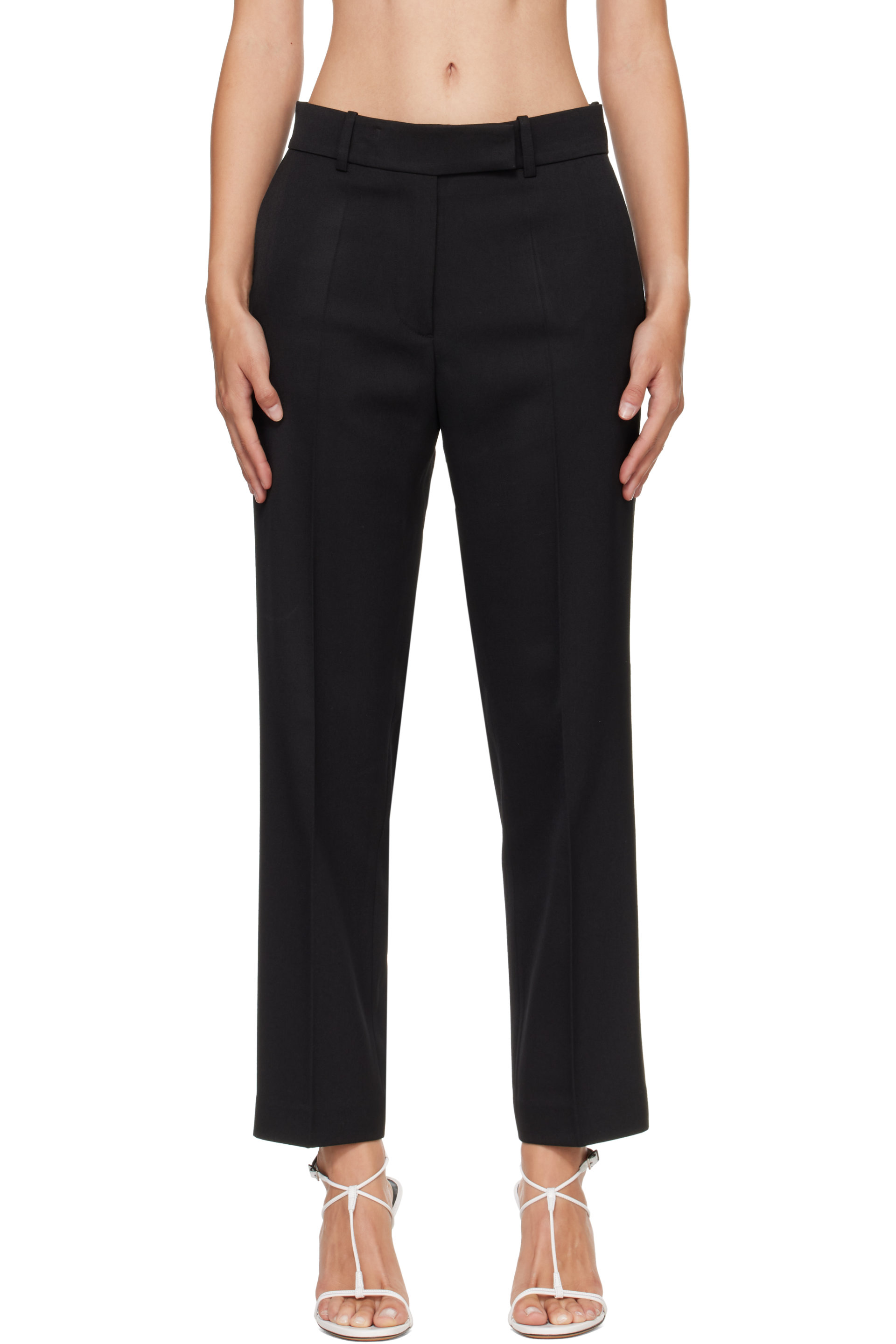 Róhe - Black Mies Cigarette Leg Tailored Trousers