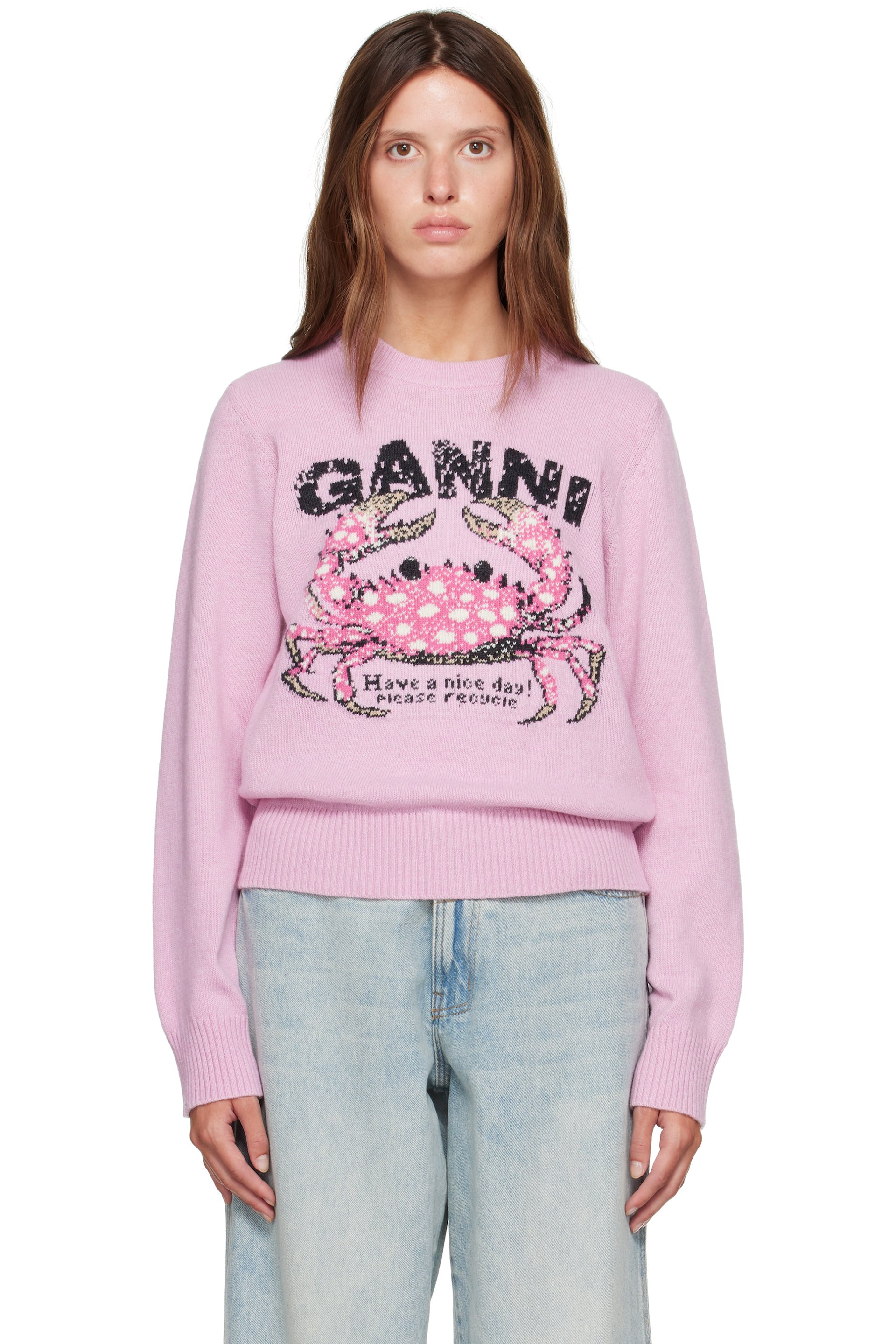 GANNI - Pink Crab Sweater
