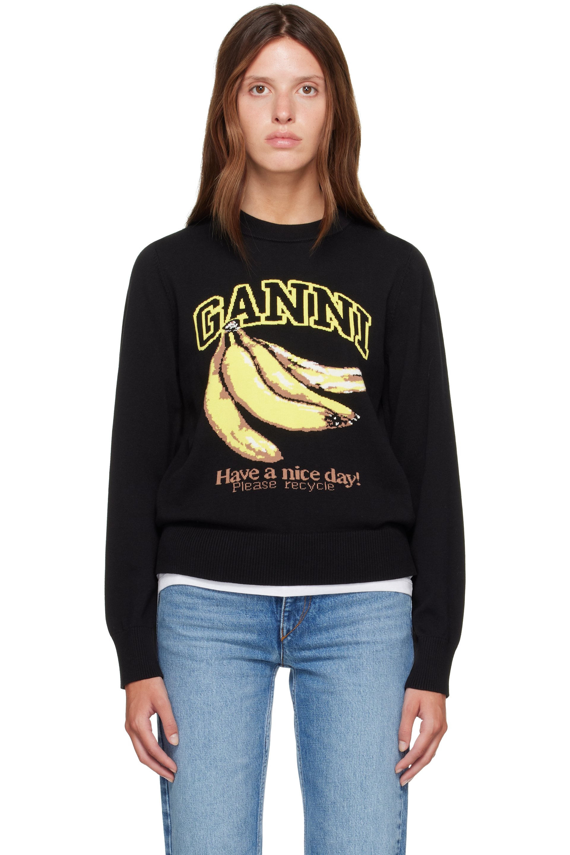 GANNI - 黑色 Banana 针织衫
