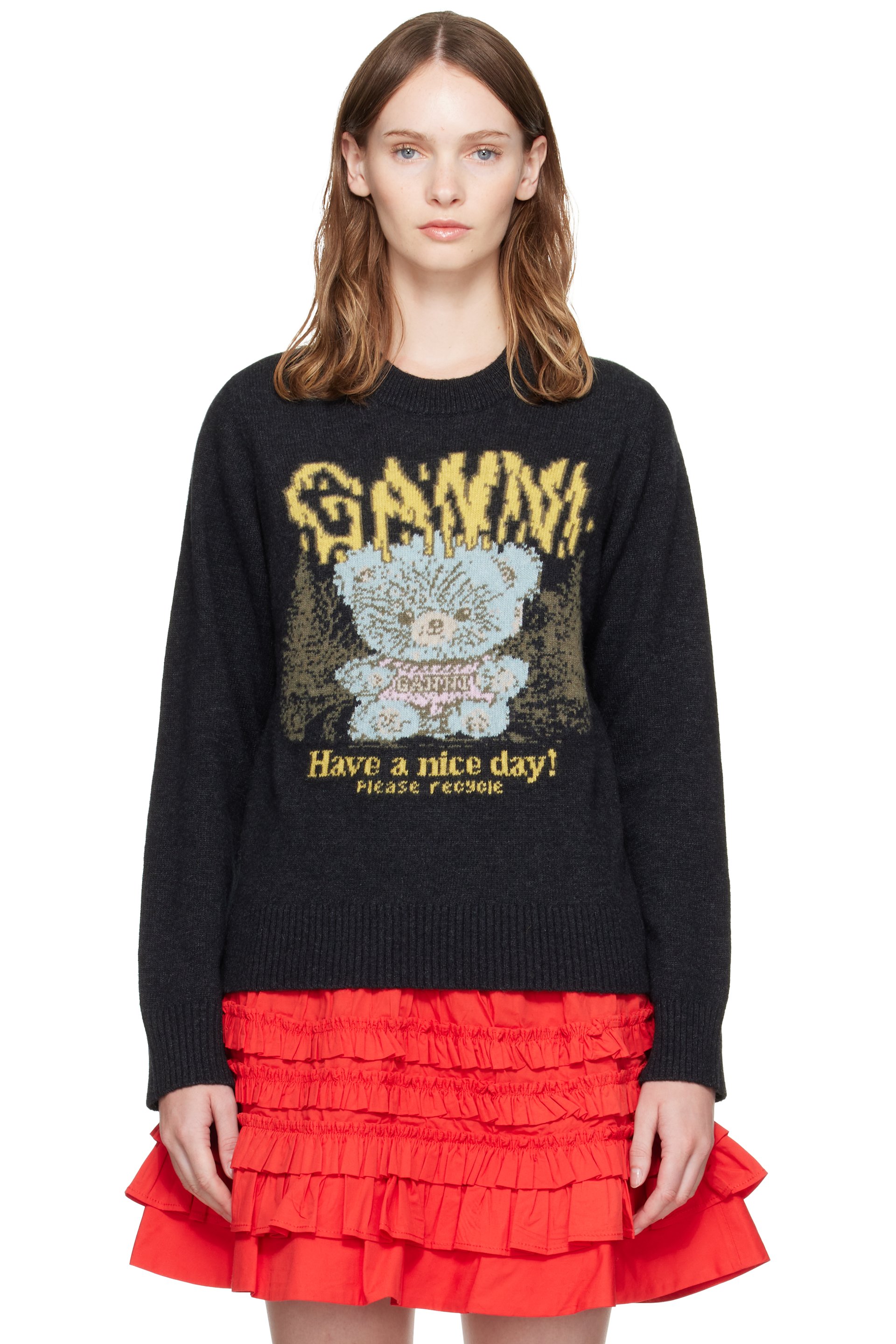 GANNI - Black Forest Teddy Wool Sweater