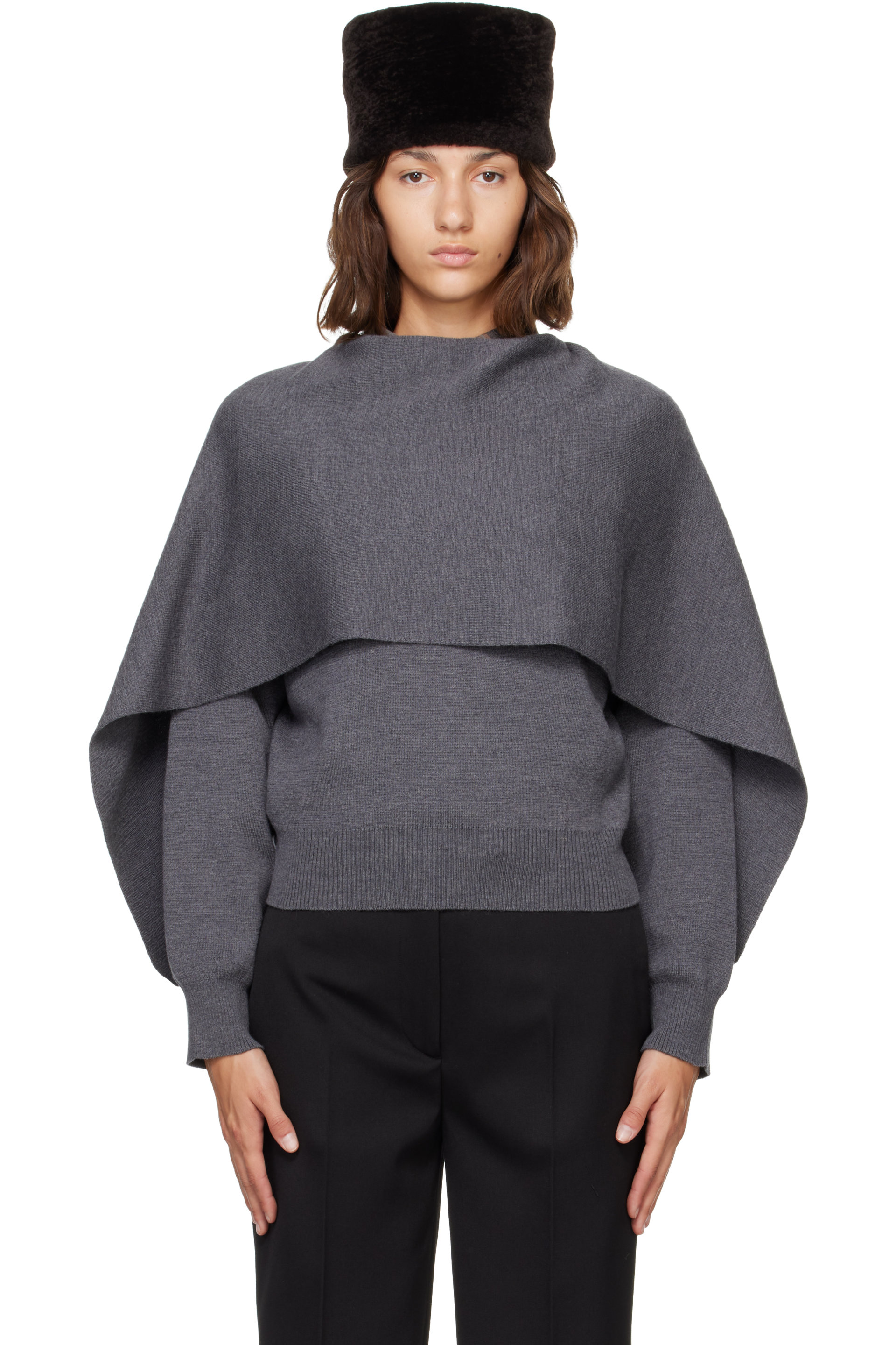 Róhe - Gray Cape Sweater
