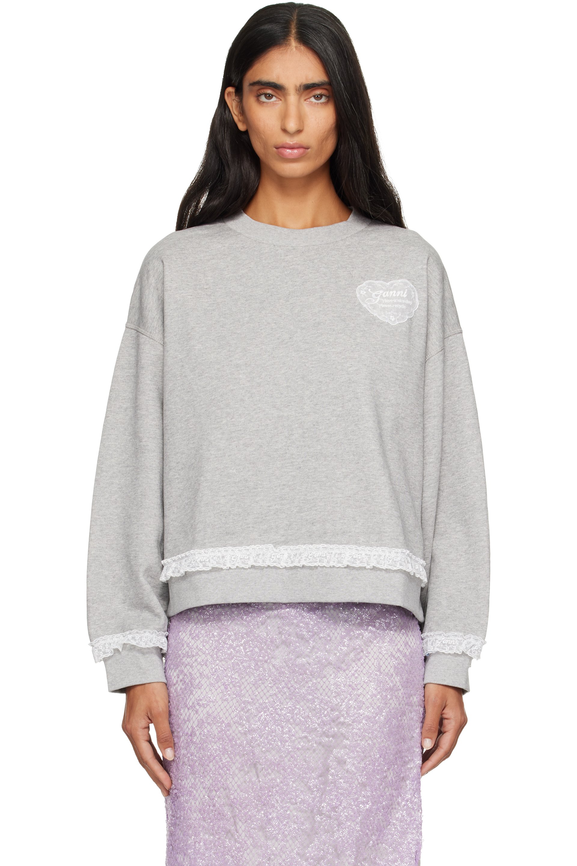 GANNI - Gray Isoli Sweatshirt