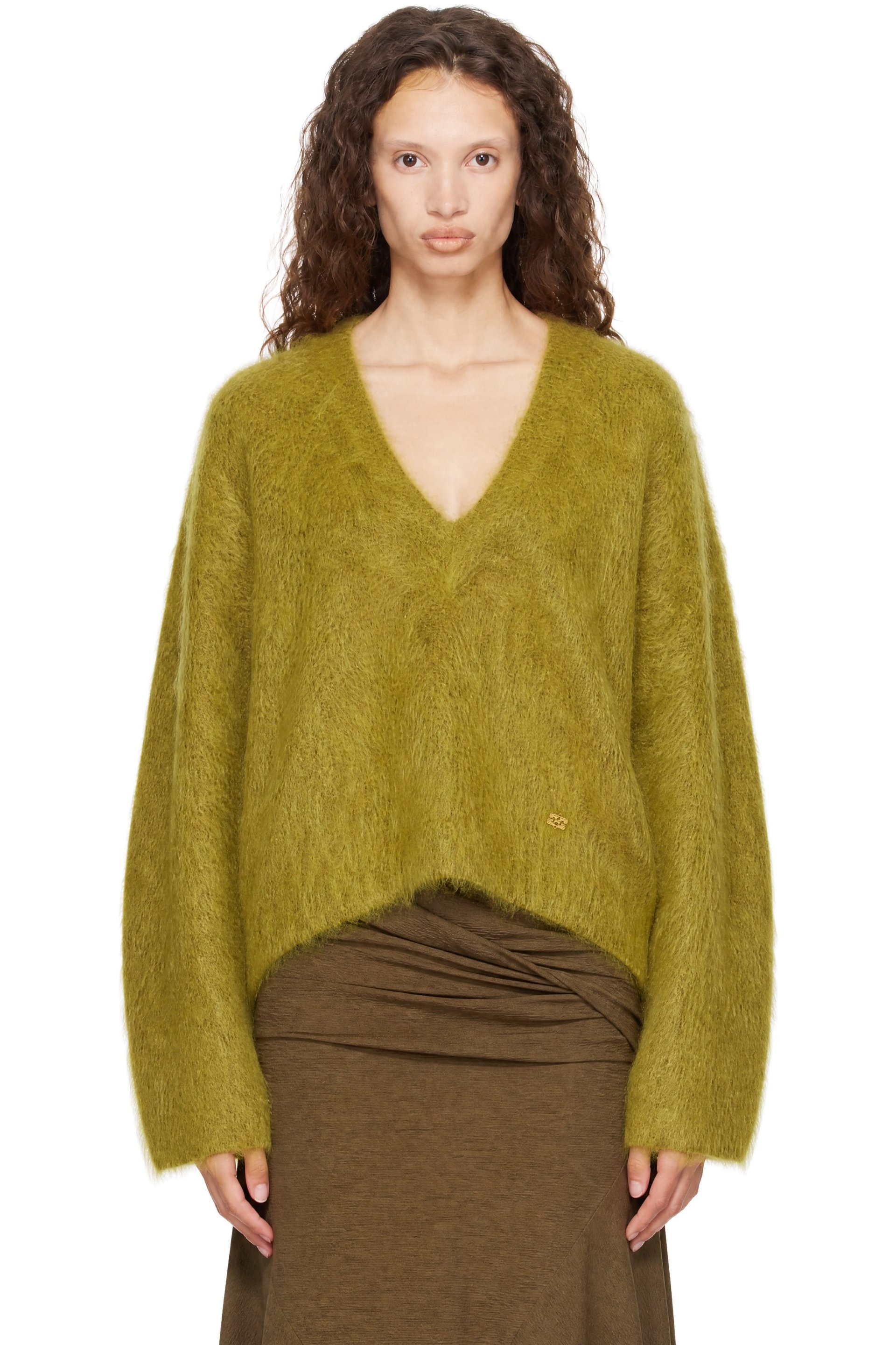 GANNI - Green Brushed Mohair Sweater