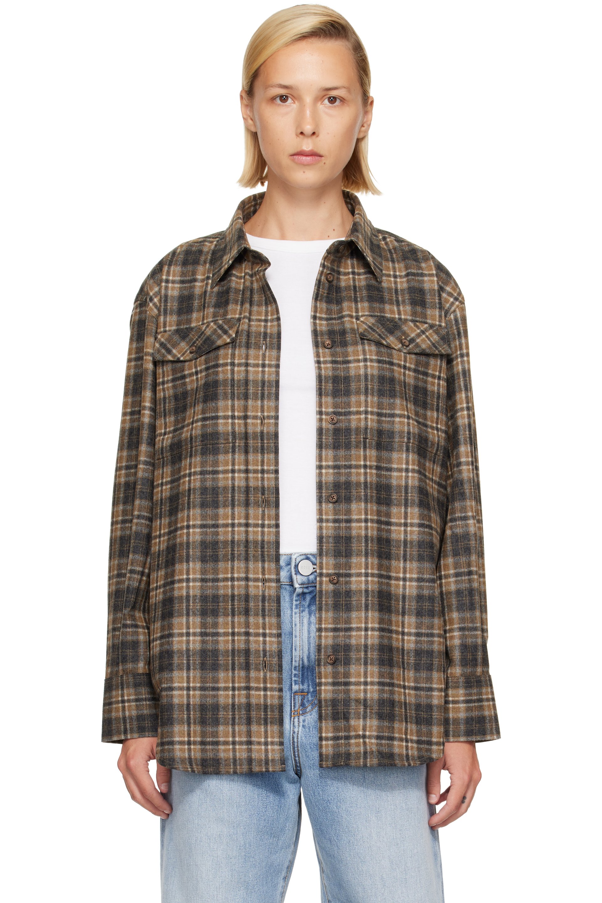 Róhe - Brown Western Checked Overshirt