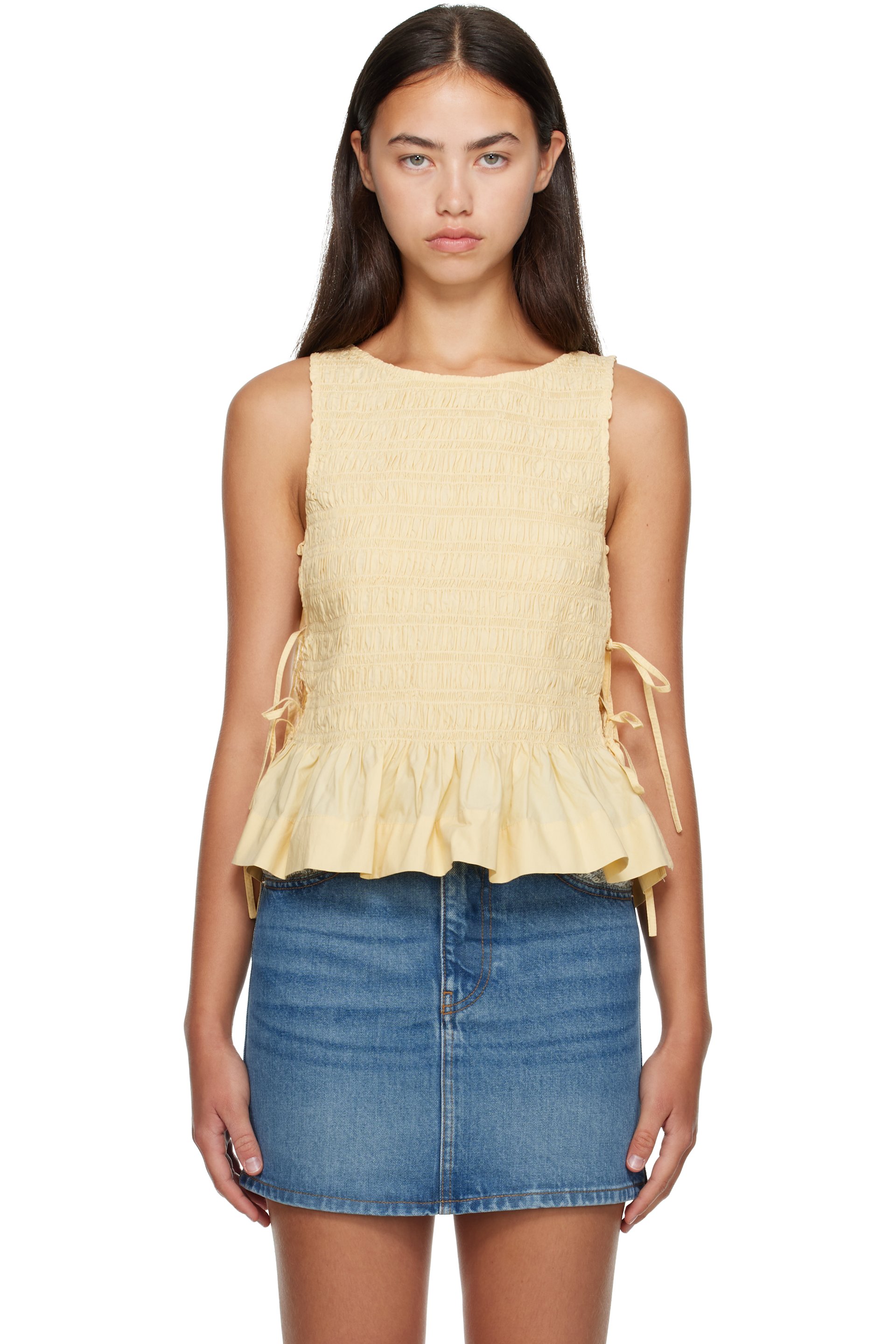 GANNI - Yellow Cotton Top