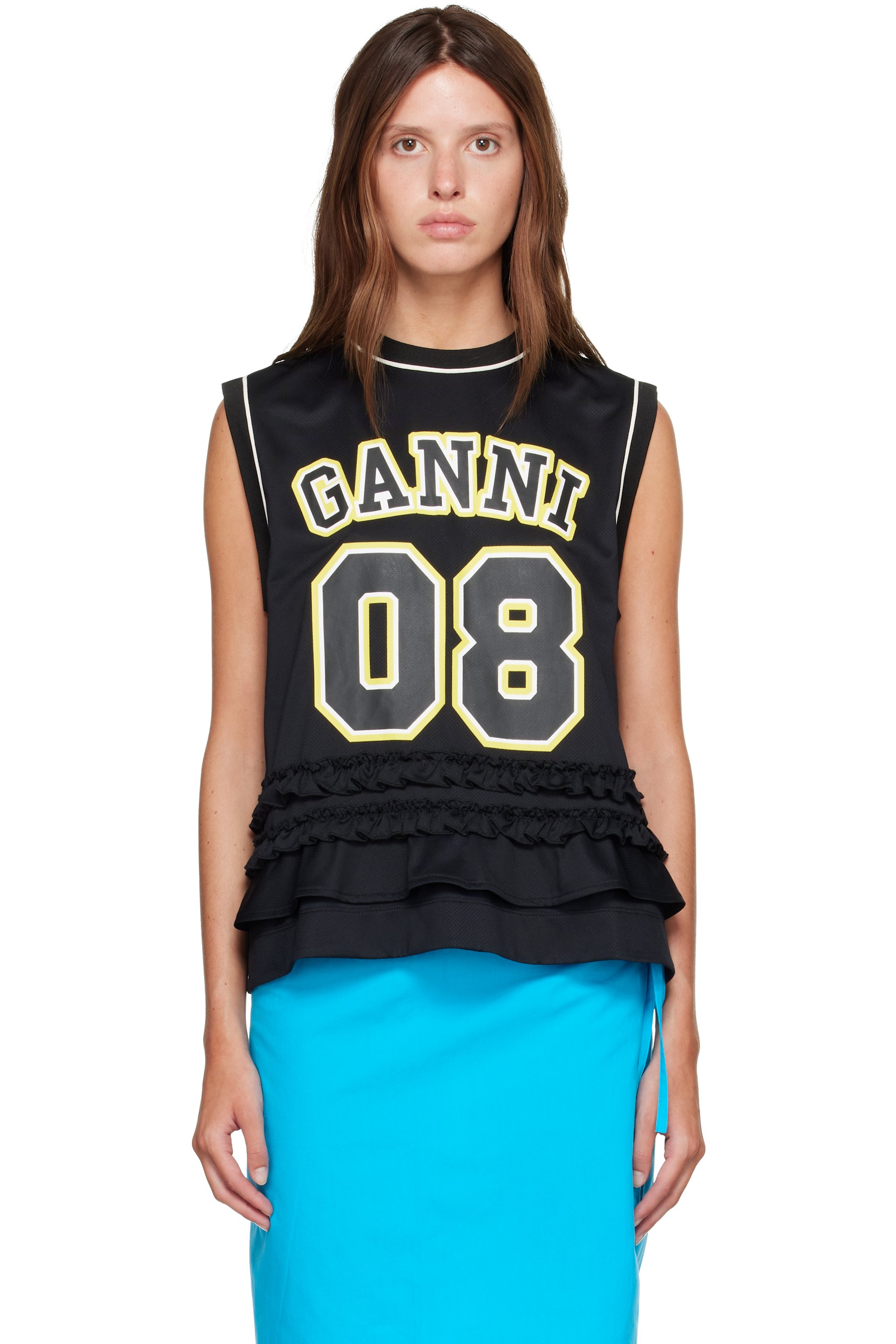 GANNI - Black Cycora Oversized Tank Top