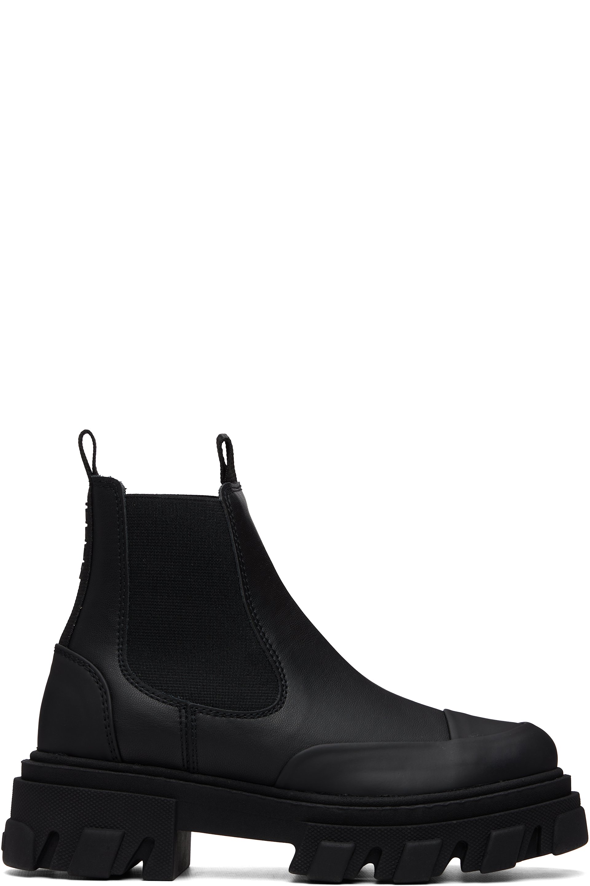 GANNI - Black Cleated Low Chelsea Boots