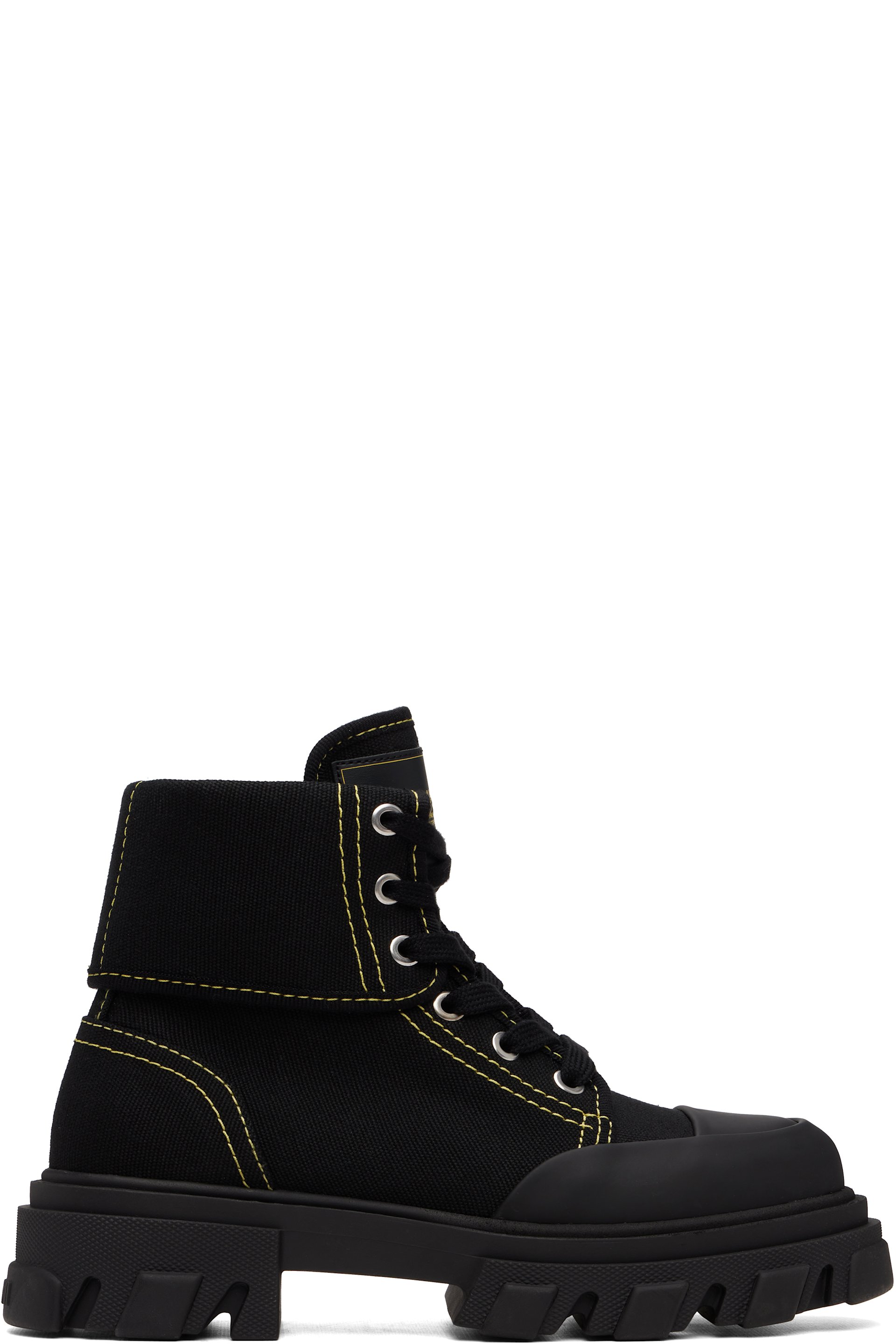 GANNI - Black Canvas Trail Boots