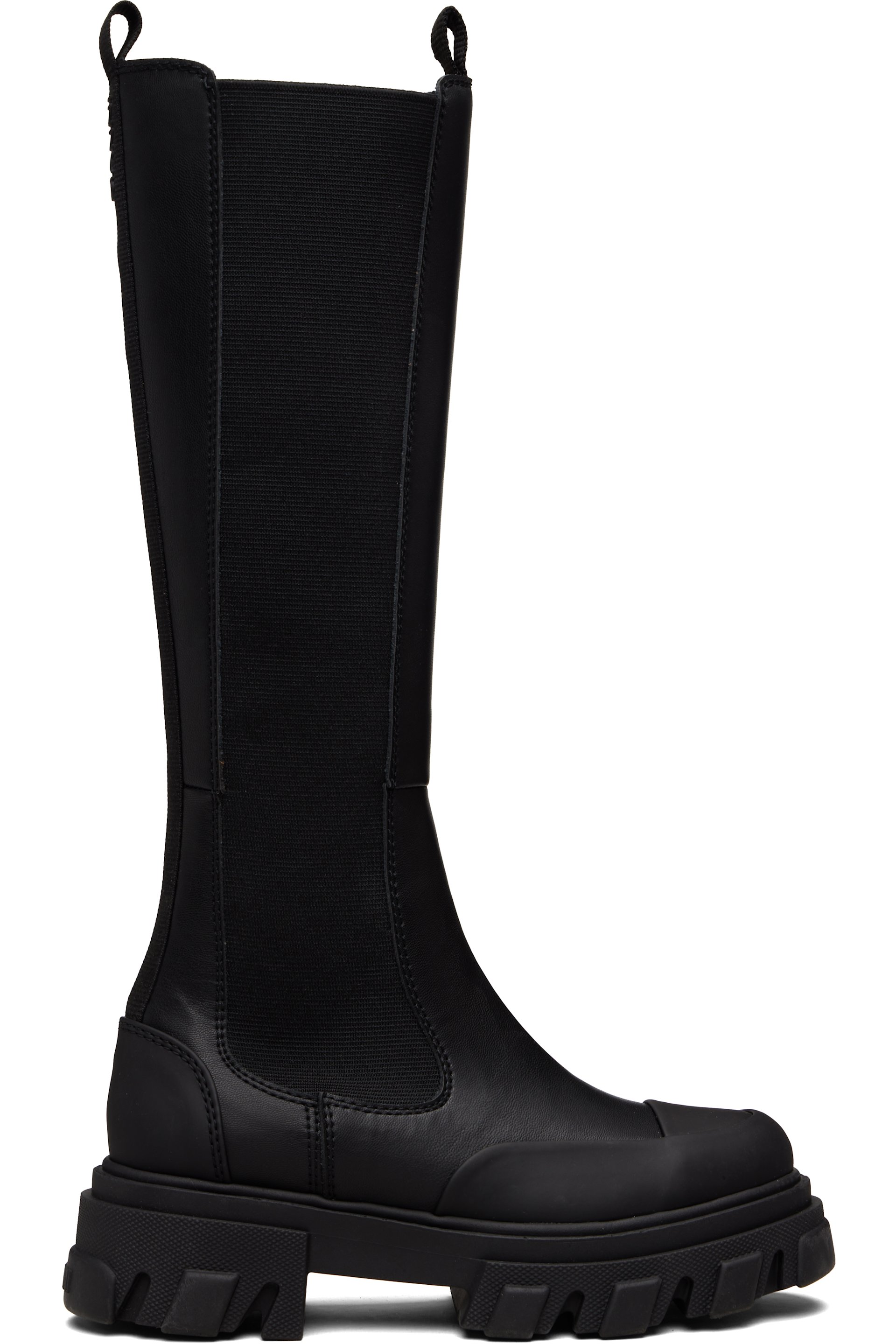 GANNI - Black Cleated High Chelsea Boots
