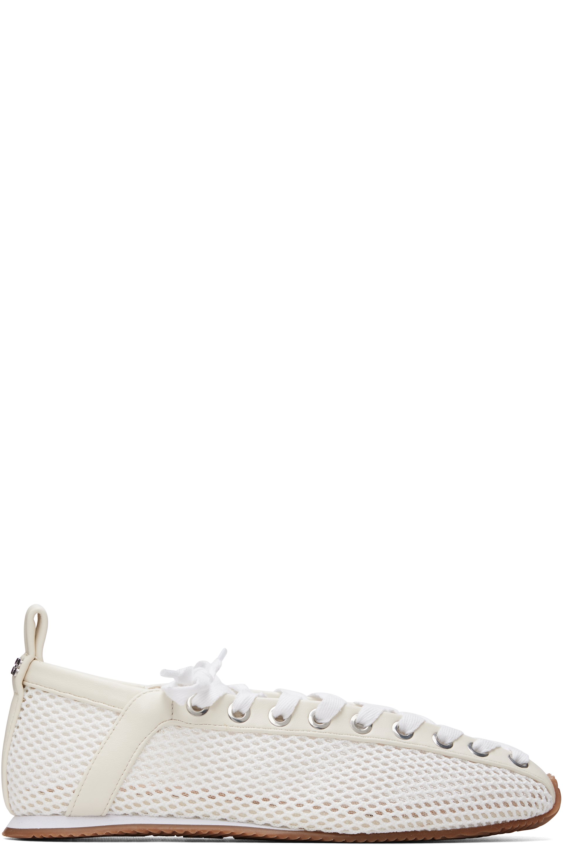 GANNI - White Mesh Sporty Ballerina Sneakers
