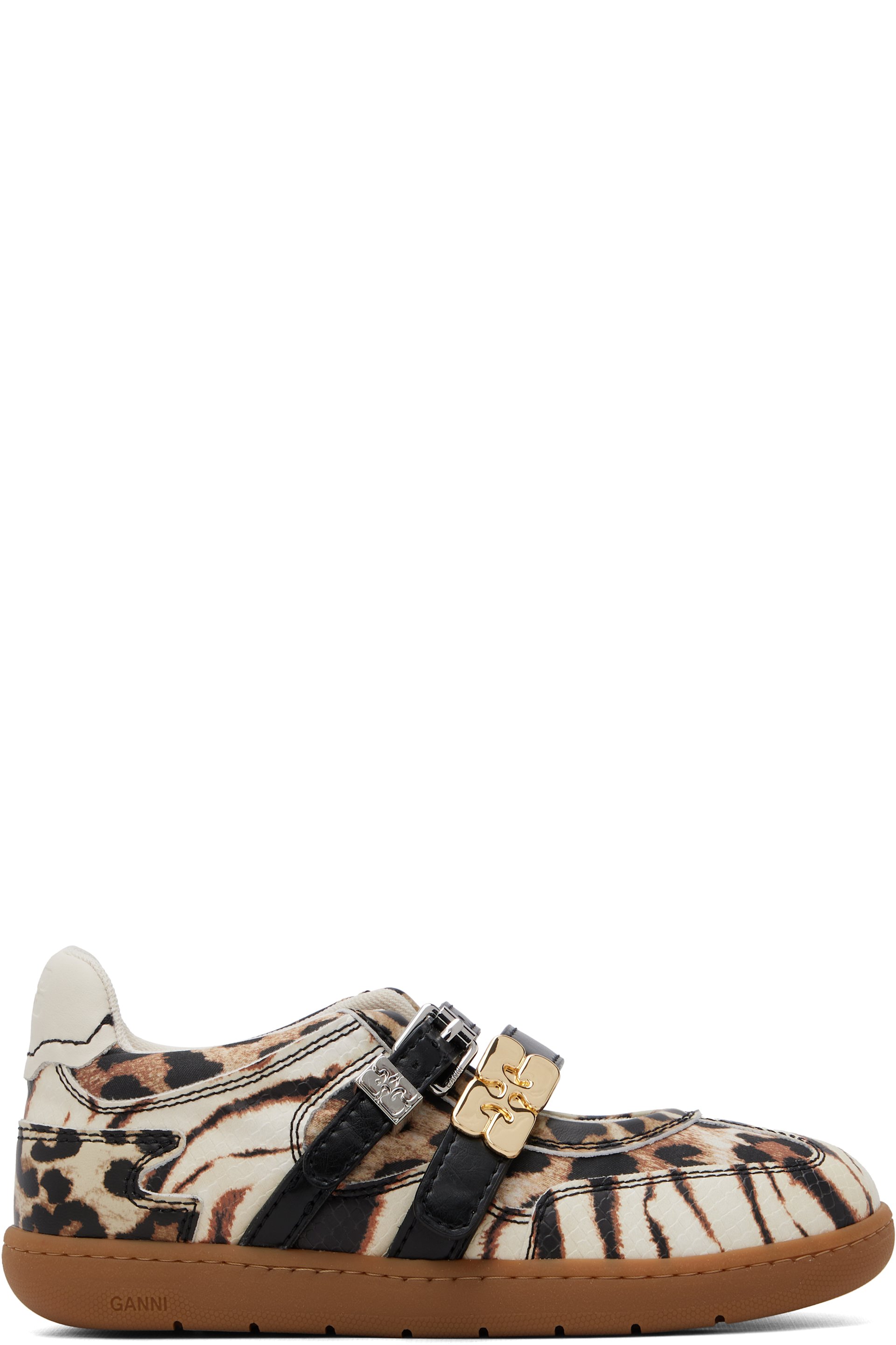 GANNI - Off-White Sue Double Strap Sneakers