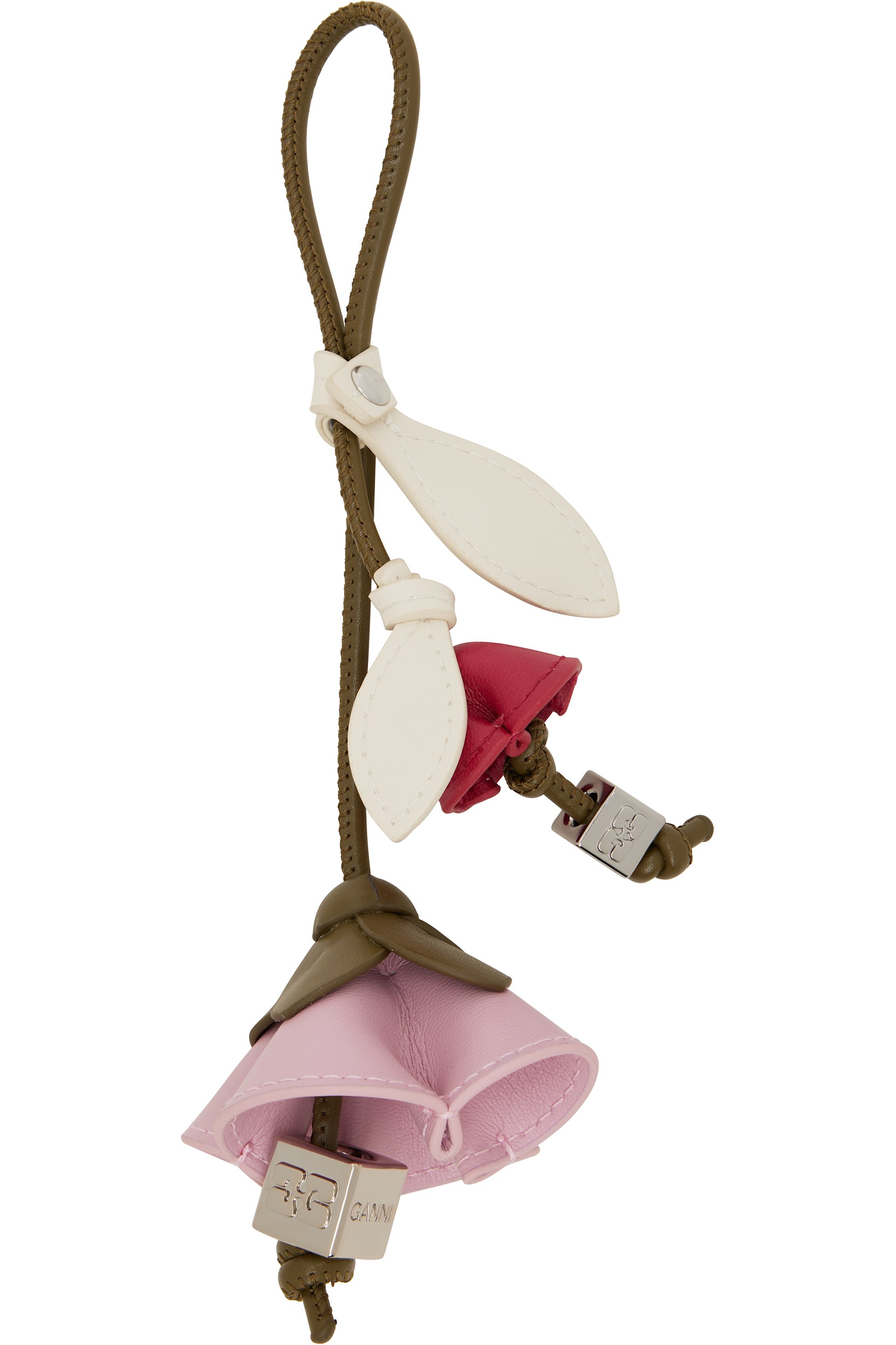 GANNI - Khaki & Pink Flower Bag Charm