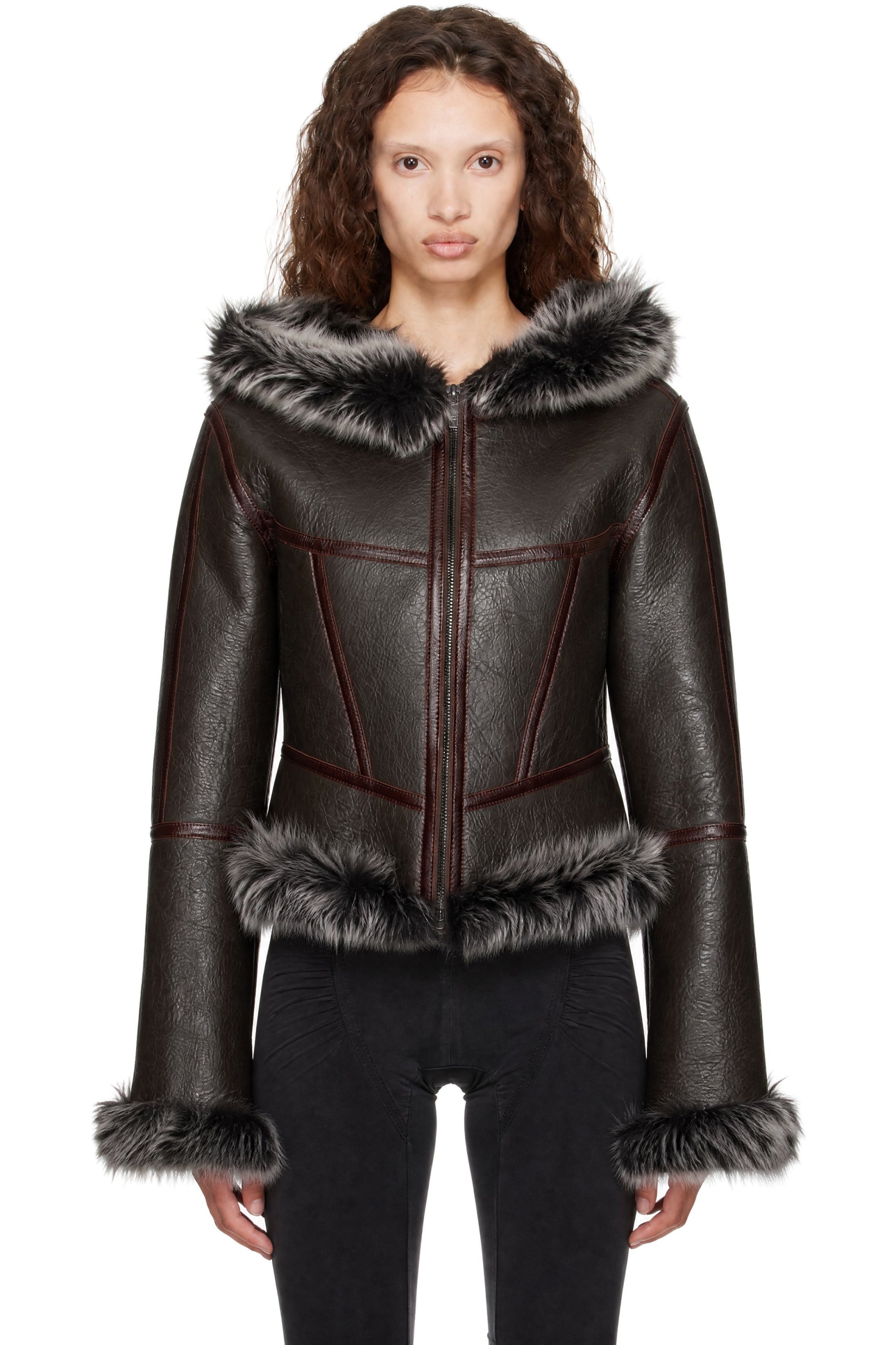 KNWLS - SSENSE Exclusive Brown Koko Leather Jacket