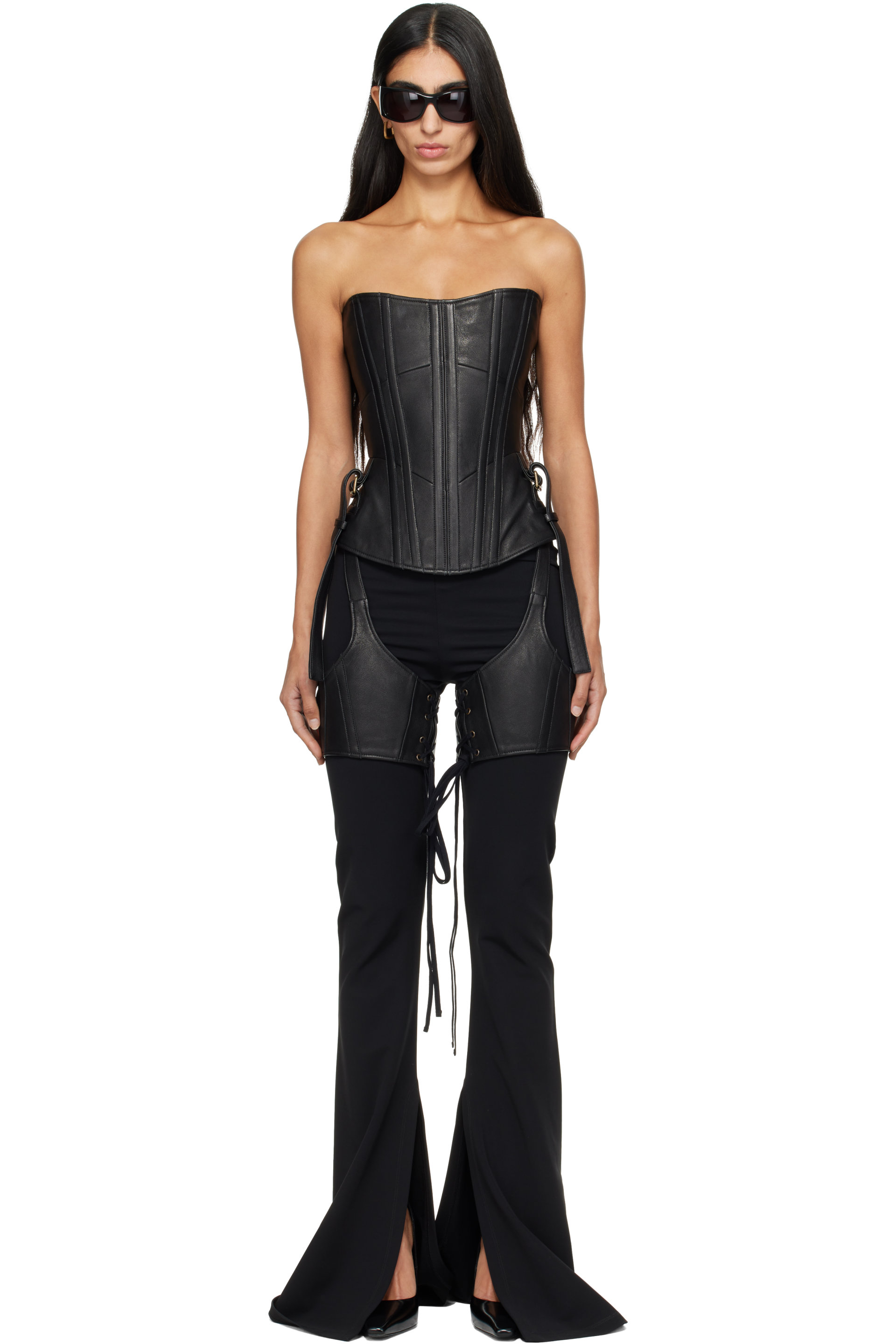 KNWLS - Black Veil Leather Chaps & Corset