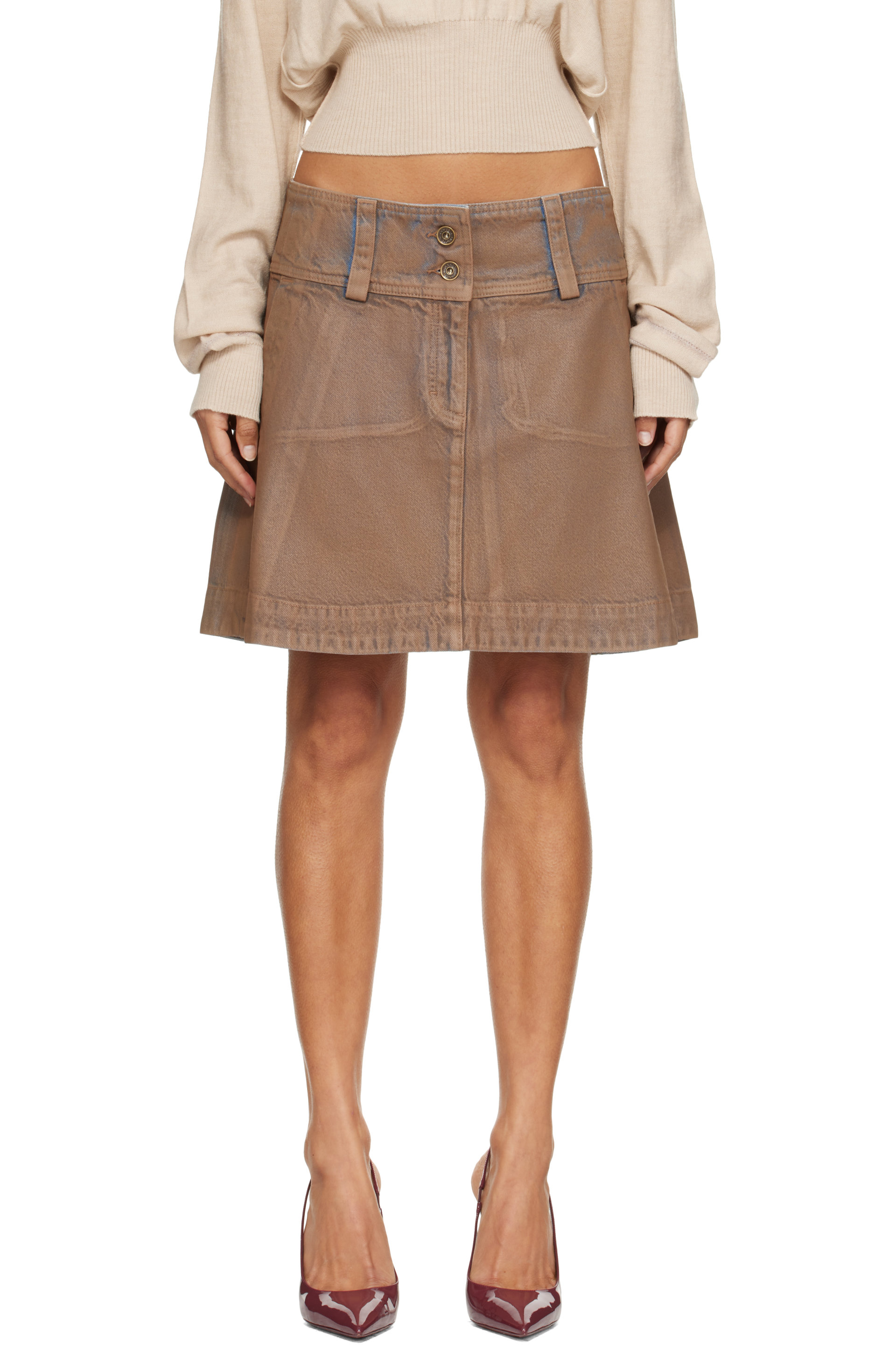 KNWLS - Beige CC Miniskirt