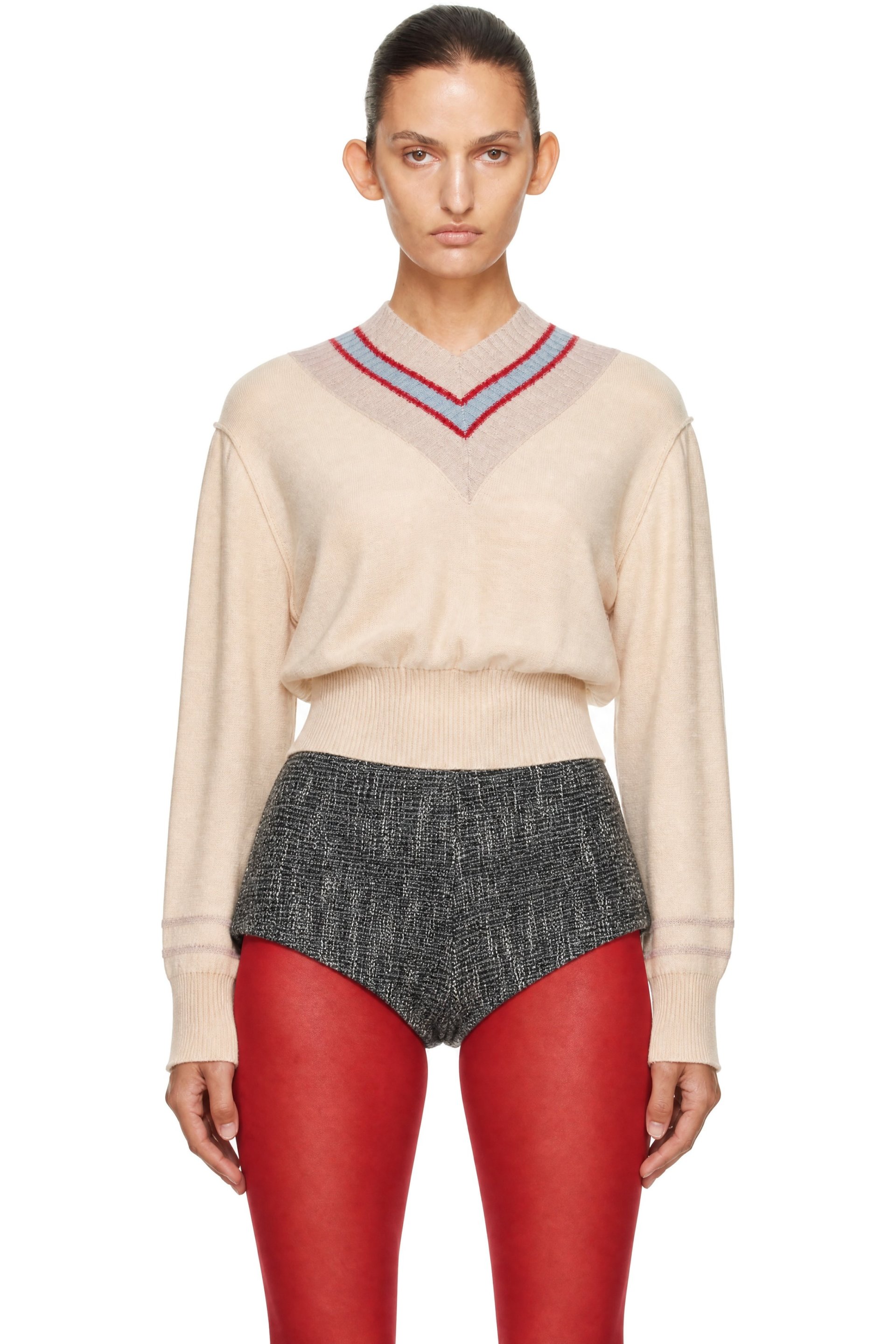 KNWLS - Beige Nora V Neck Sweater
