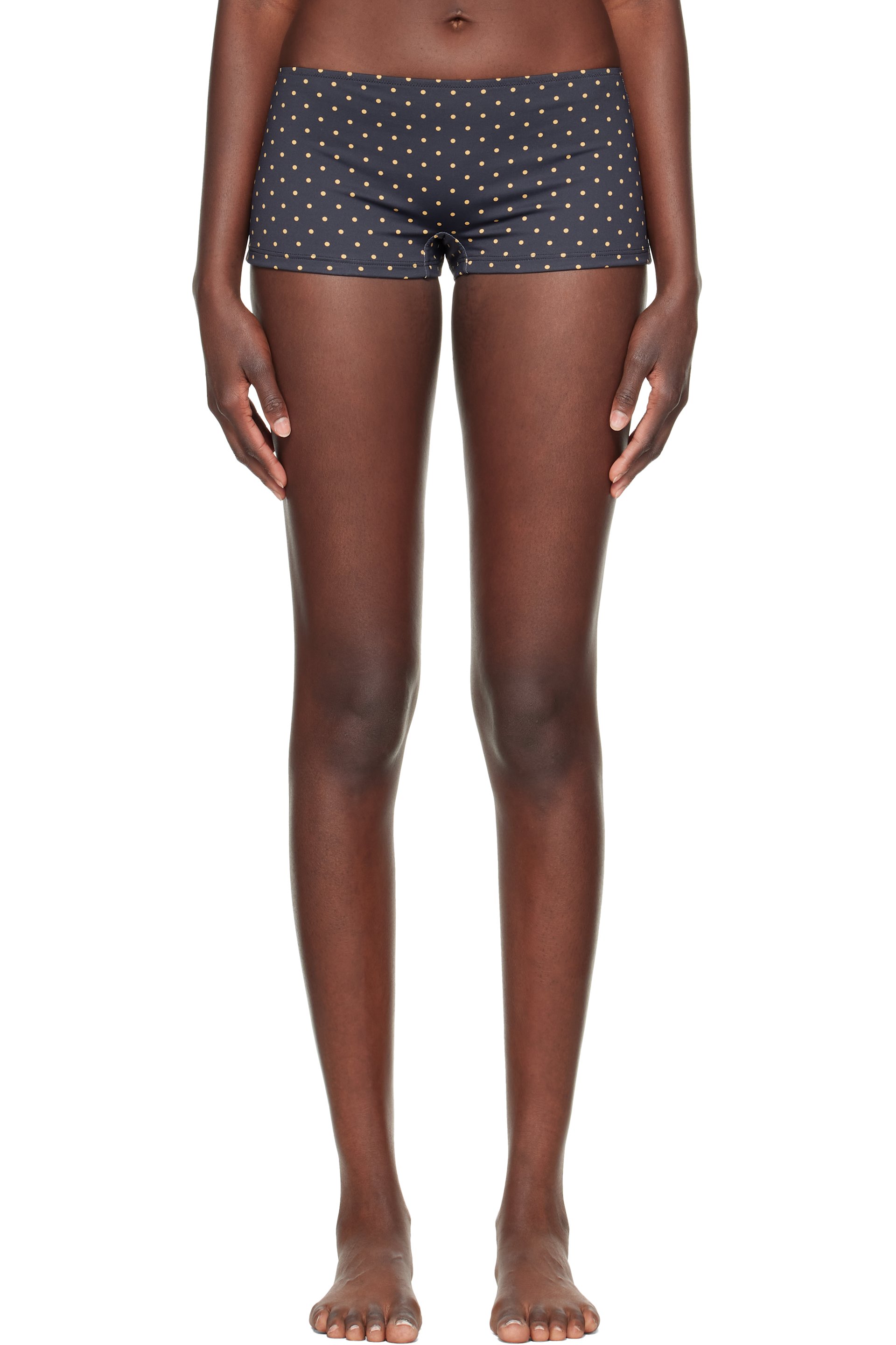 Fruity Booty - Black Celine Polka Swim Shorts
