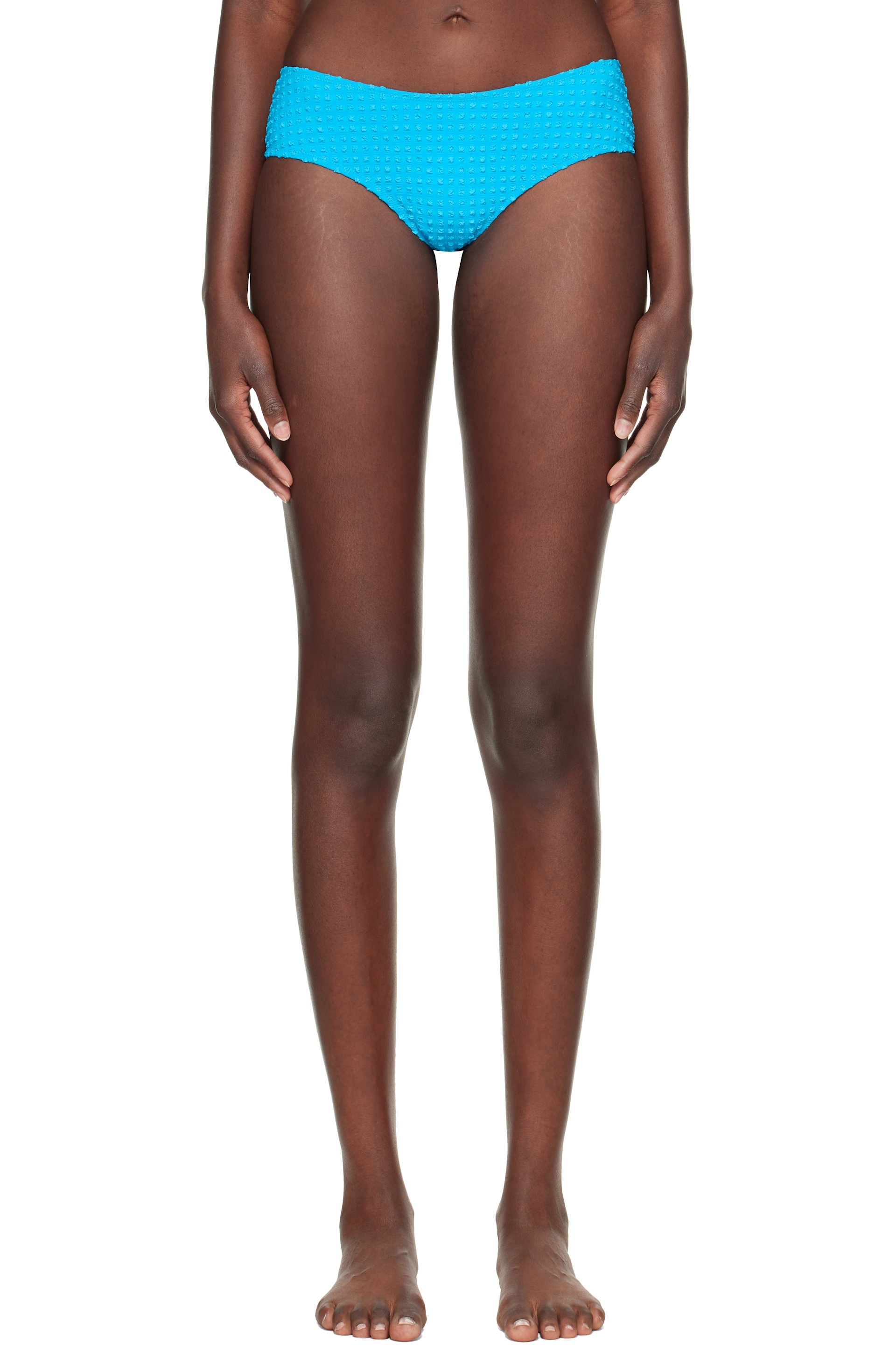 Fruity Booty - Blue Seersucker Bikini Bottom