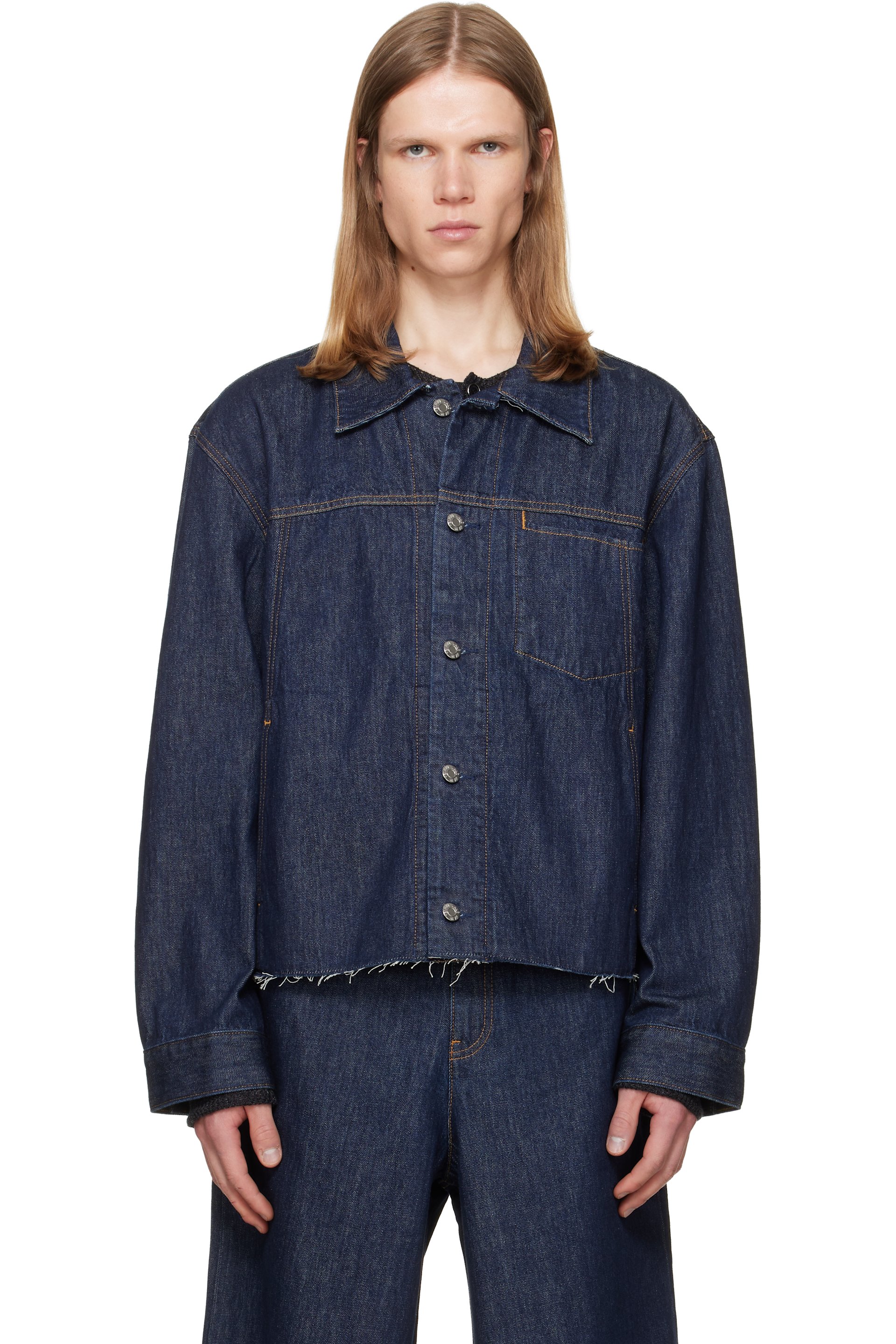 Helmut Lang - Indigo Cropped Denim Trucker Jacket