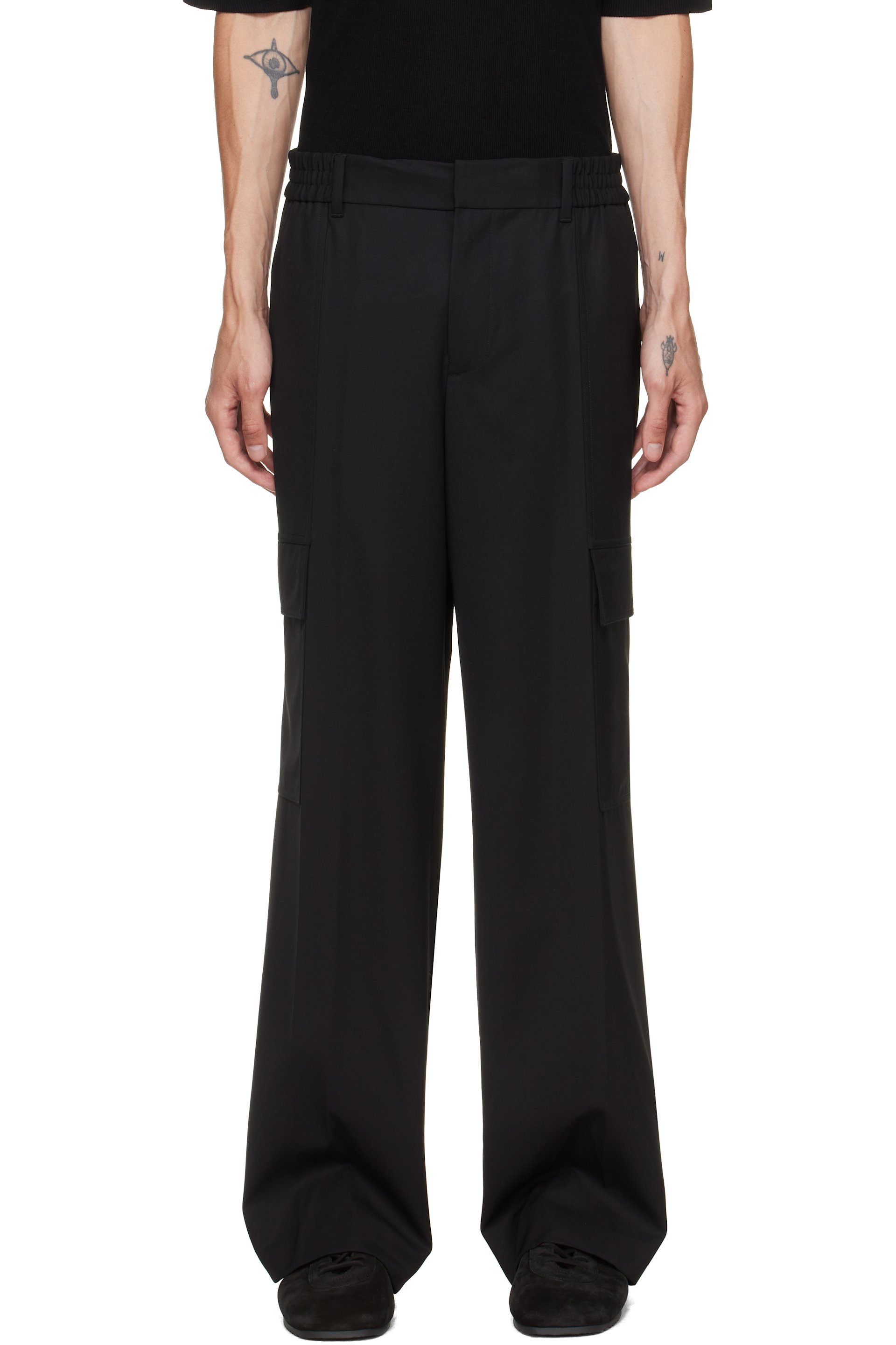 Helmut Lang - Black Wool Utility Trousers