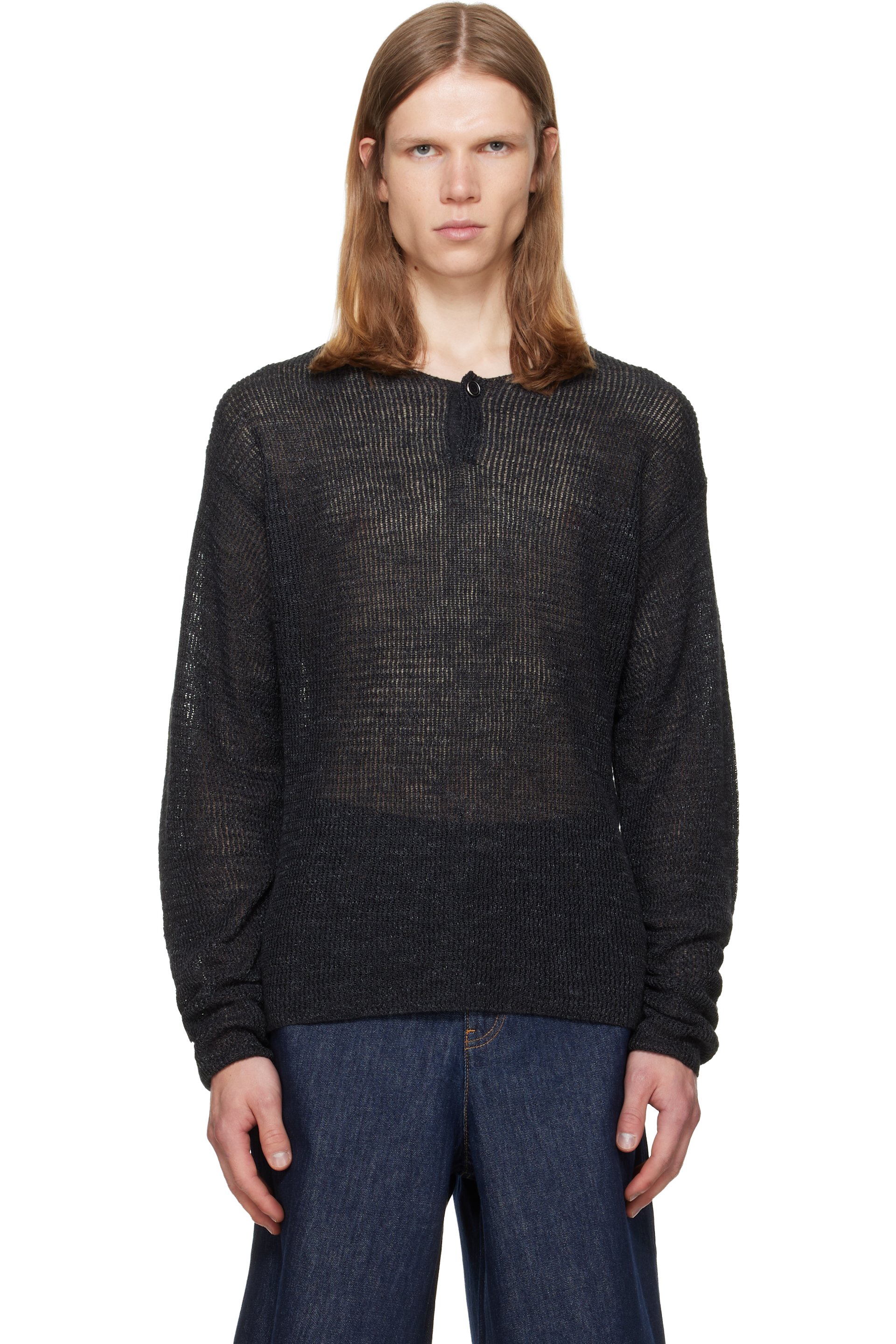 Helmut Lang - Black Textured Henley