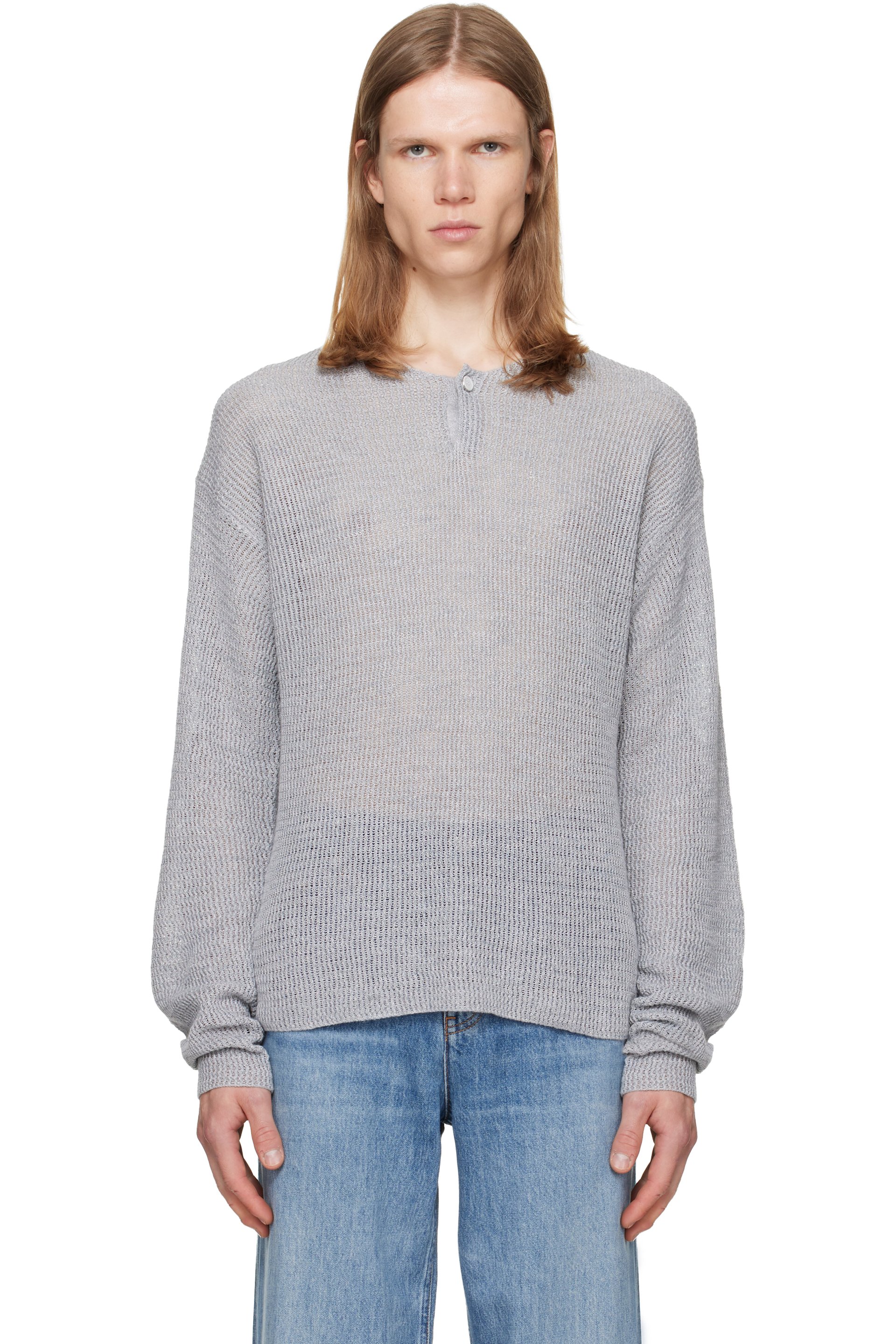 Helmut Lang - Gray Textured Henley