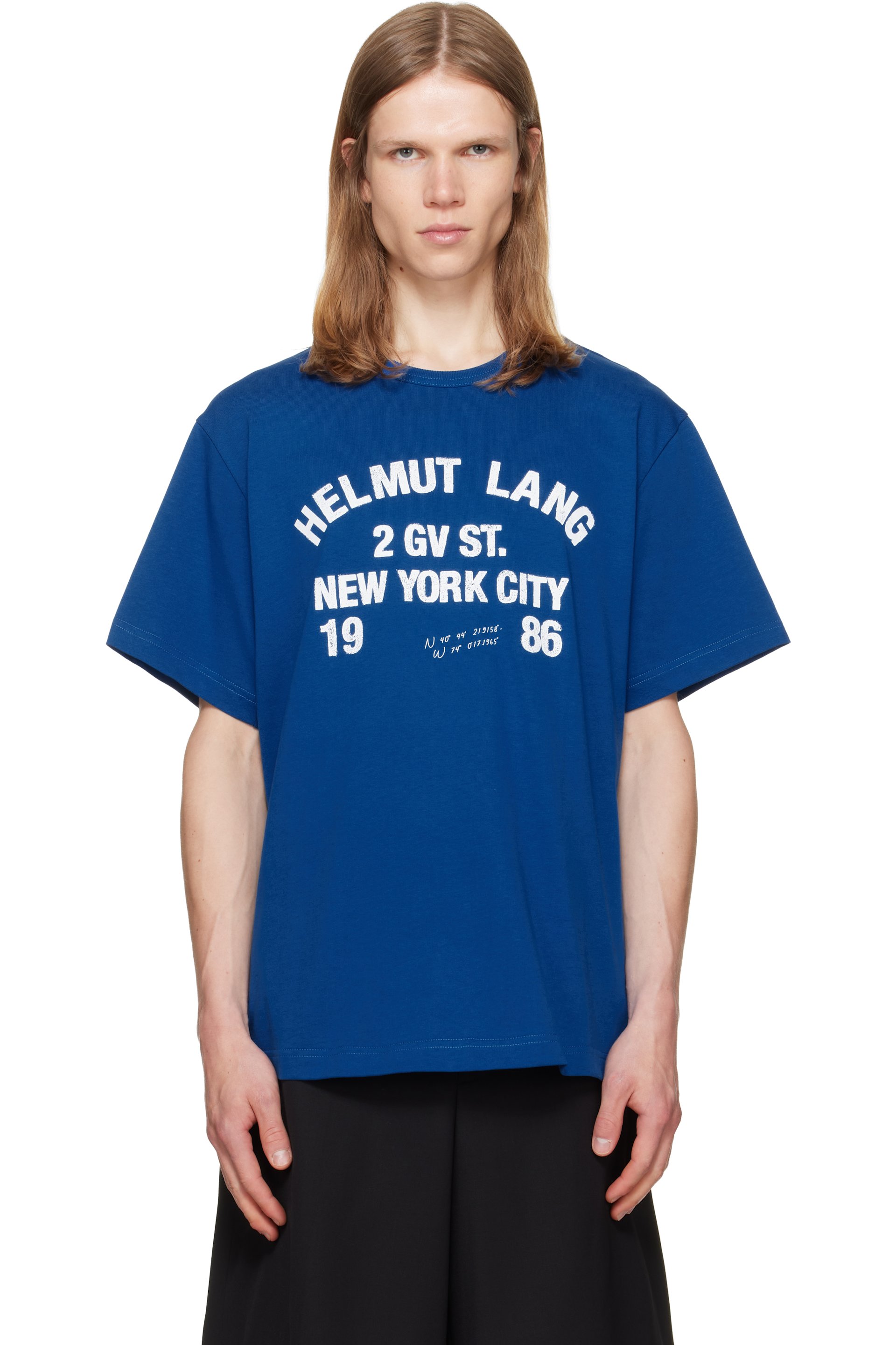 Helmut Lang - Blue Varsity T-shirt