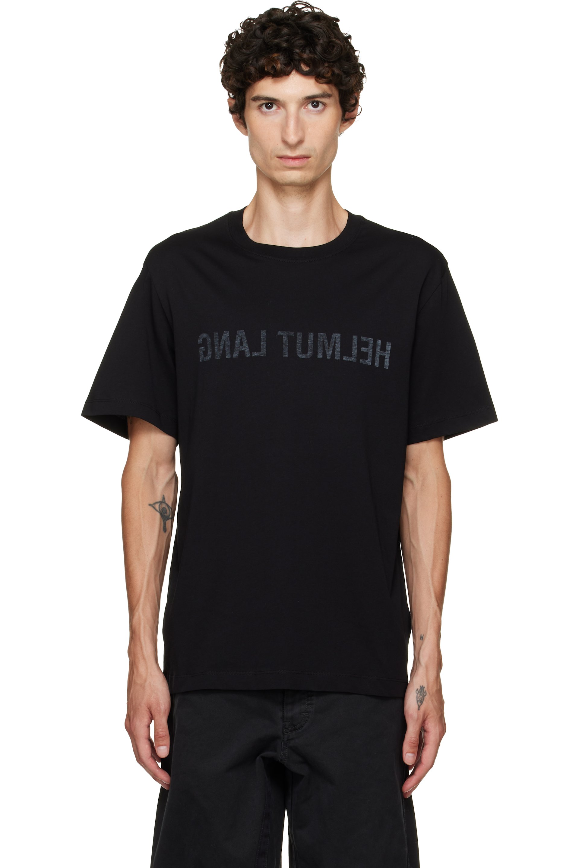 Helmut Lang - Black Reverse Logo T-shirt
