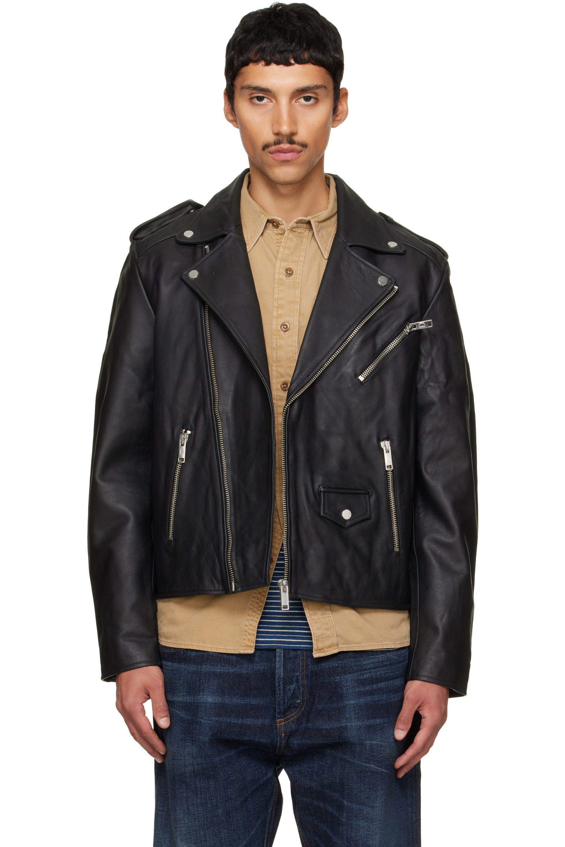 Deadwood - Blouson Banks noir en cuir