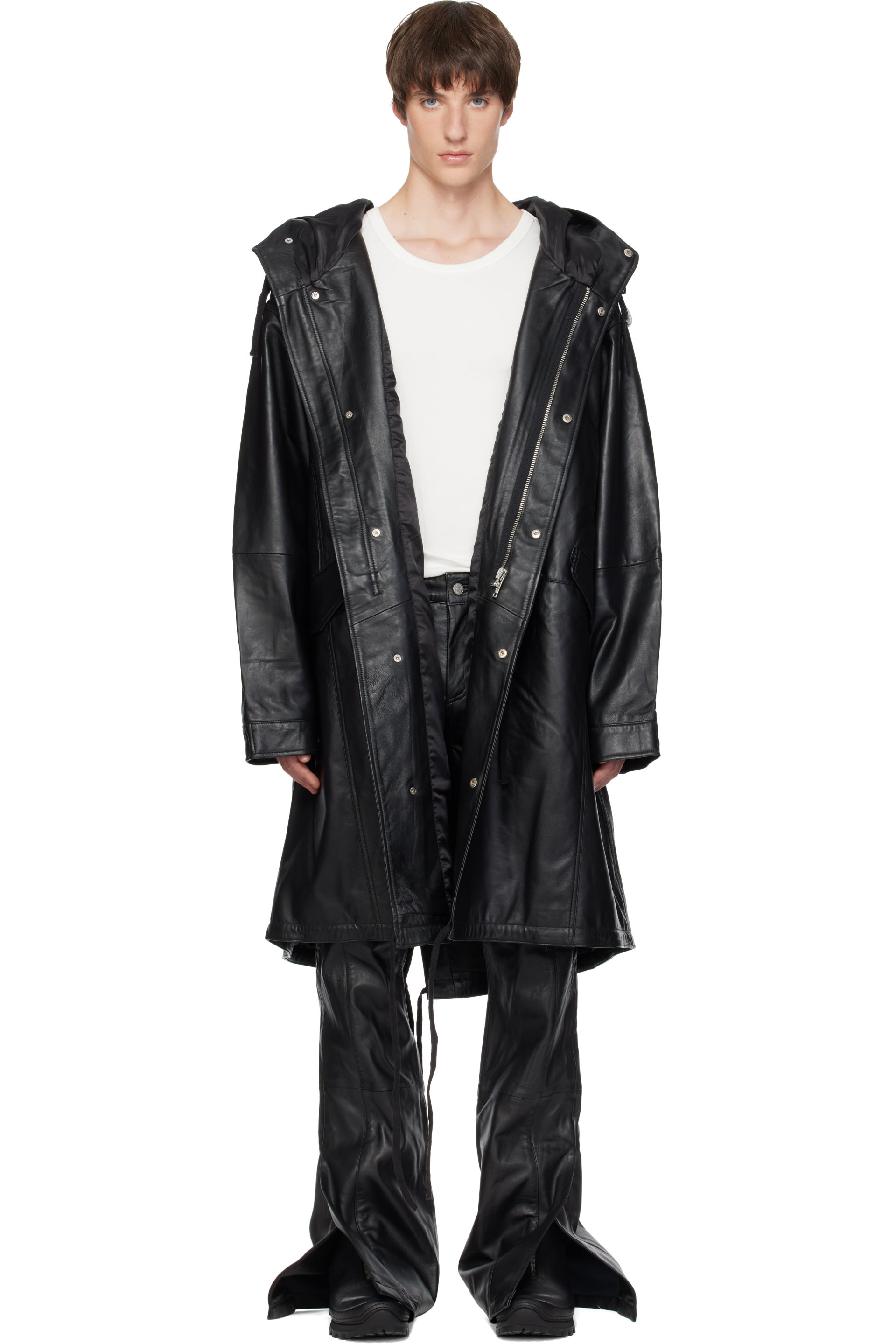 Deadwood - Parka surdimensionné Ellis noir en cuir