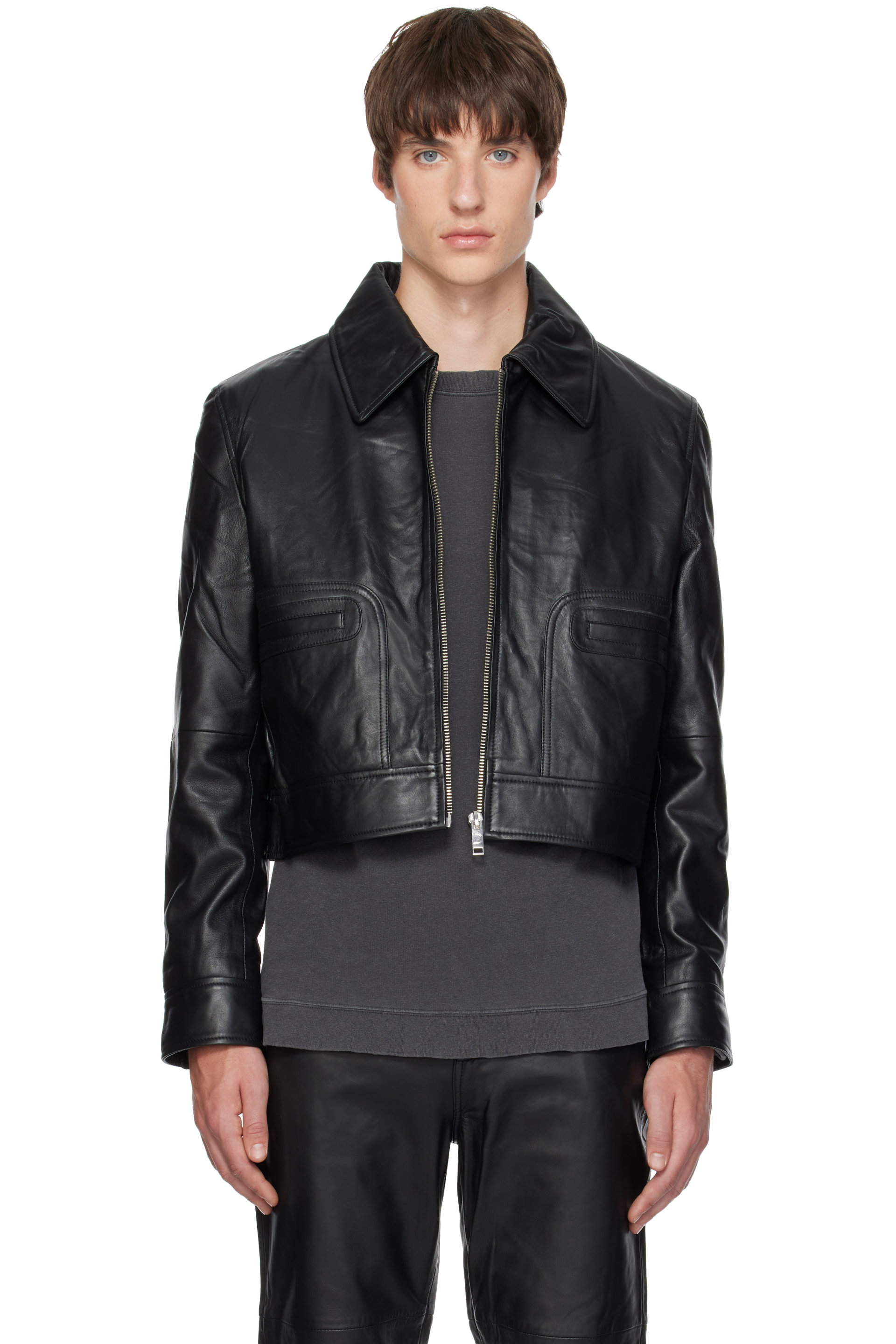 Deadwood - Blouson Gable noir en cuir