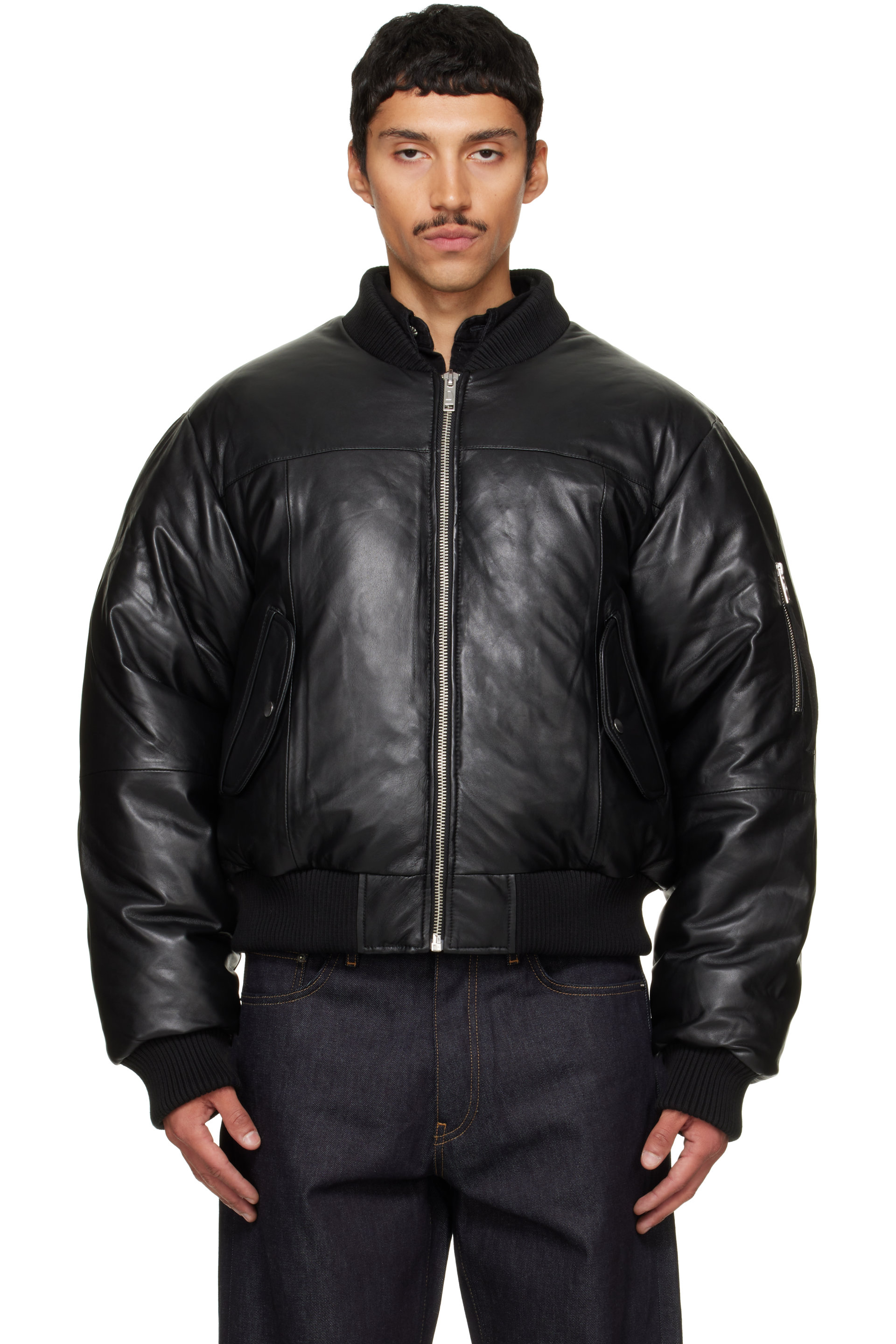 Deadwood - Black Bofinger Oversized Padded Leather Jacket