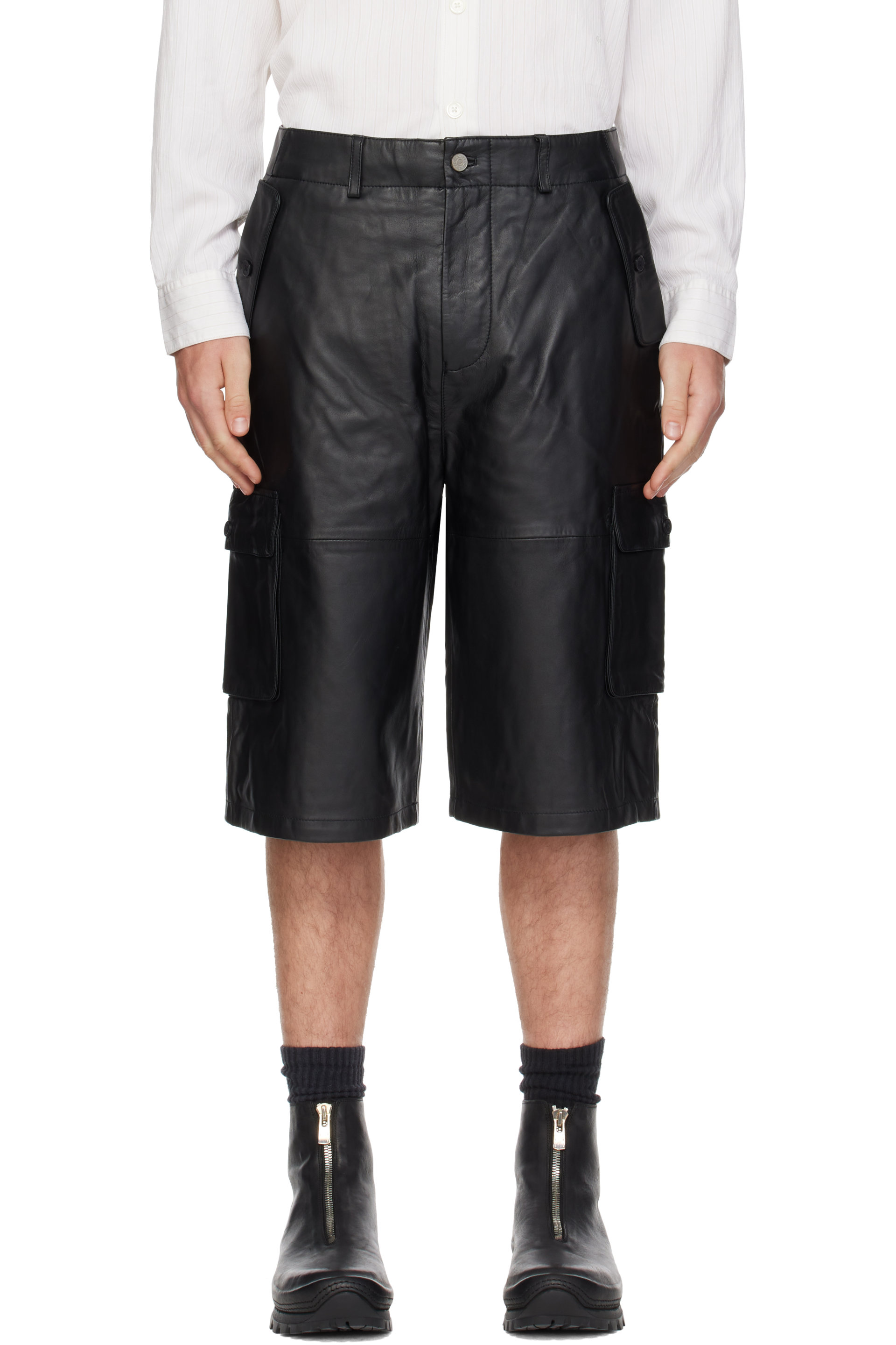 Deadwood - Short Carter noir en cuir