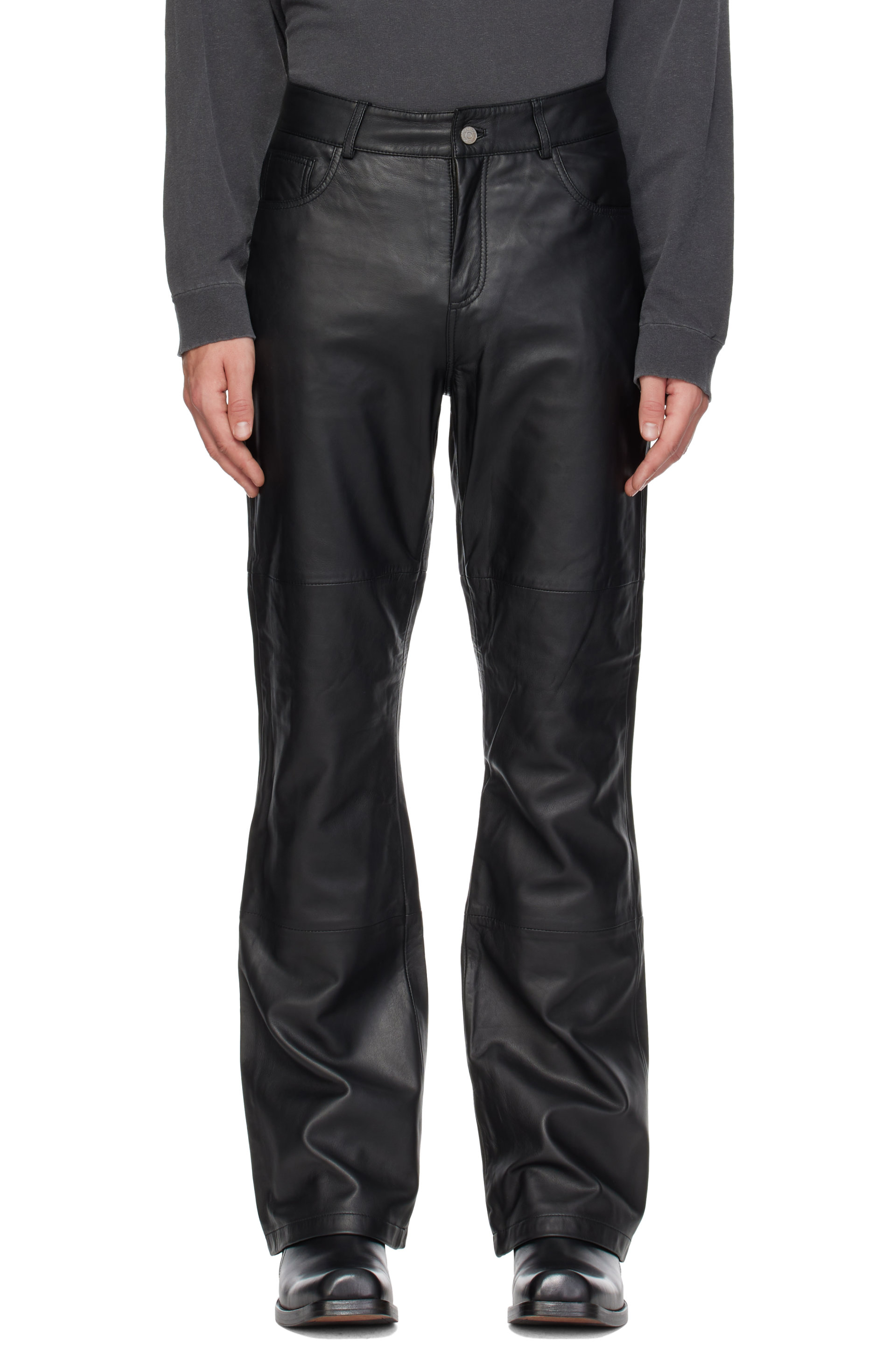 Deadwood - Pantalon Porter noir en cuir