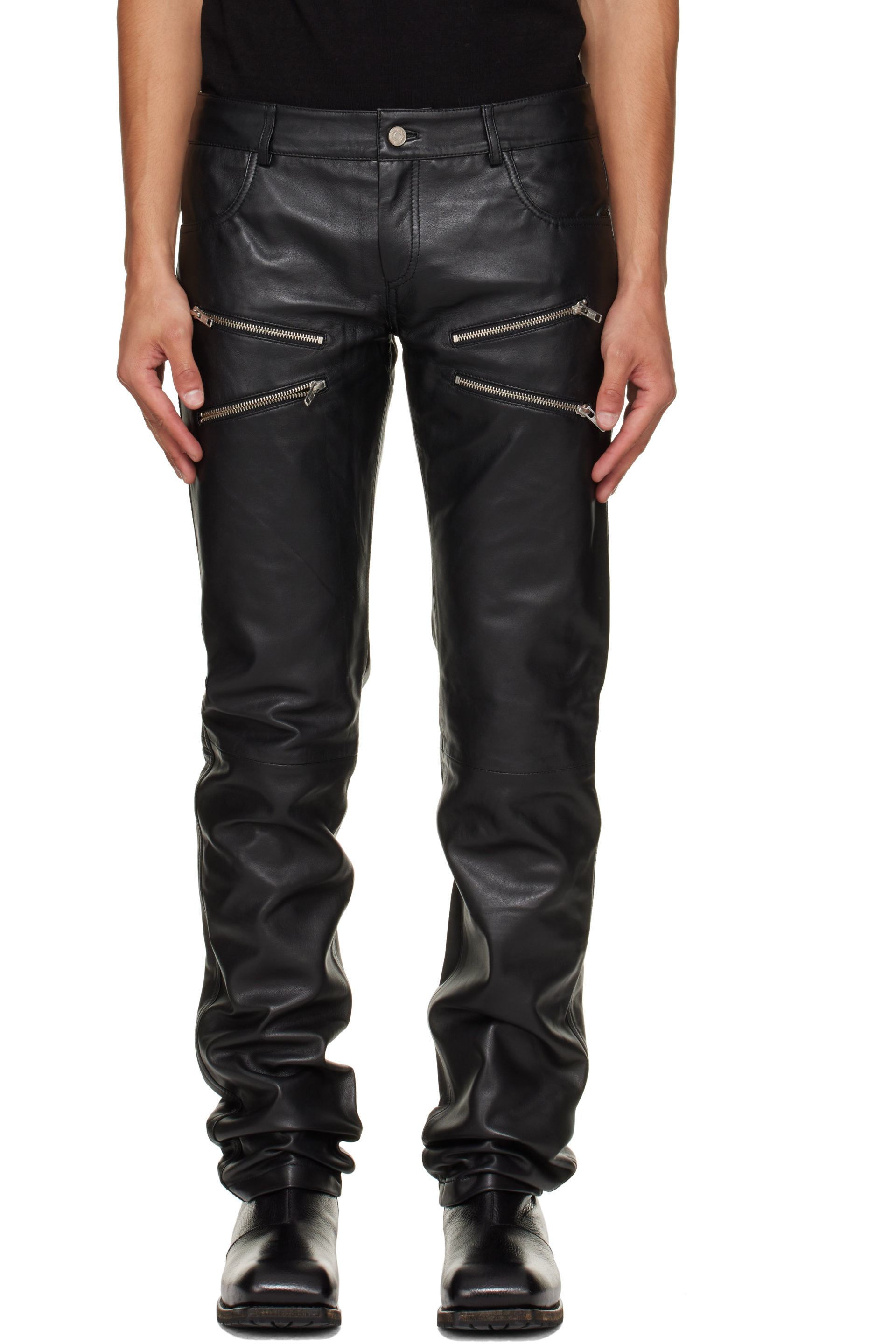 Deadwood - Black Ricki Slim Leather Pants