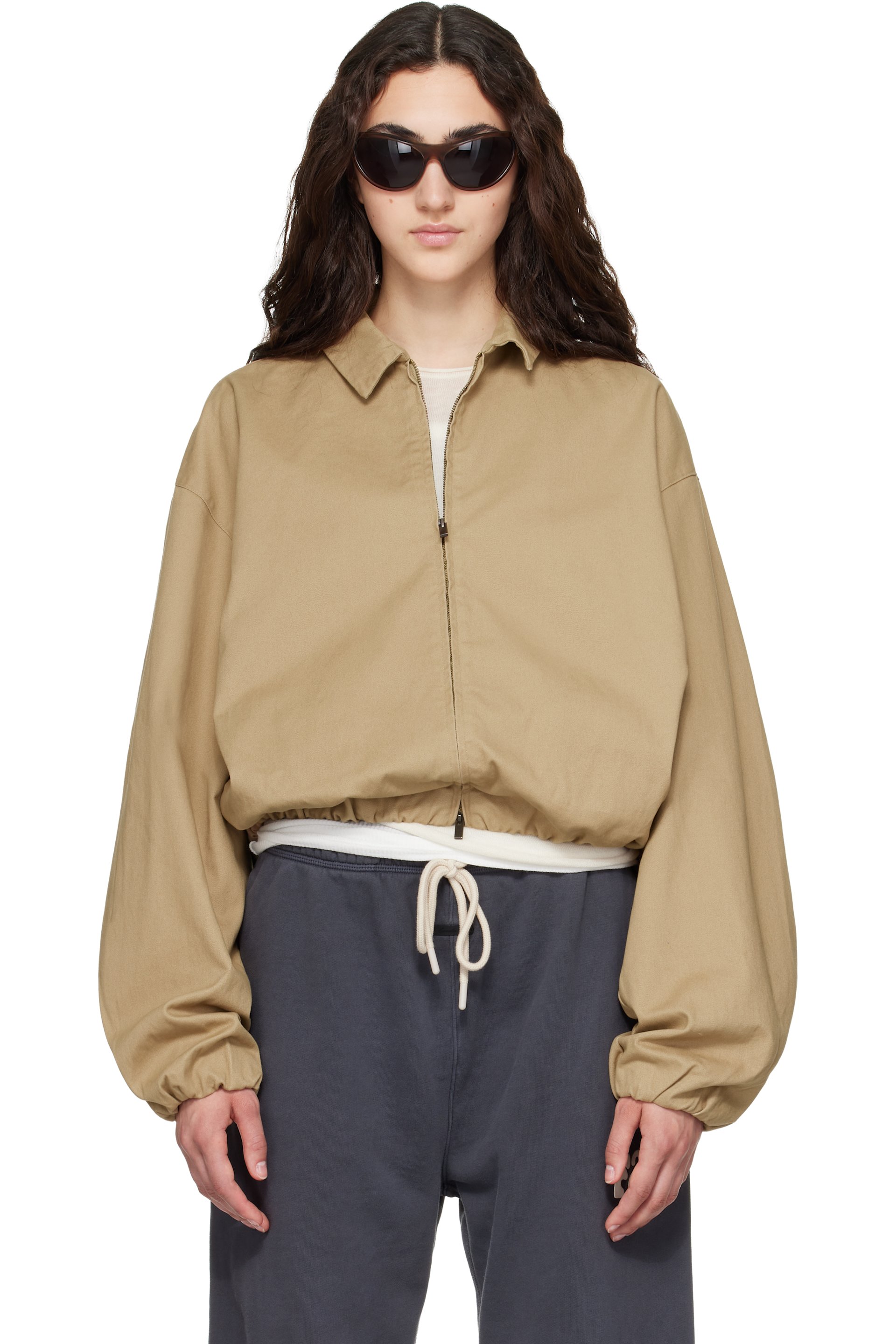 Fear of God ESSENTIALS - Beige Full Zip Work Jacket