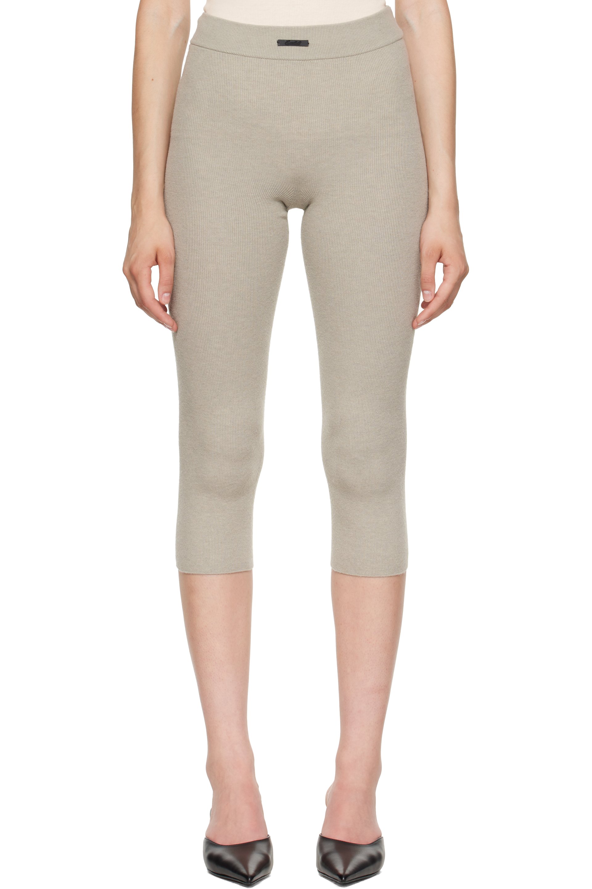 Fear of God ESSENTIALS - Gray Rib Knit Capri Leggings