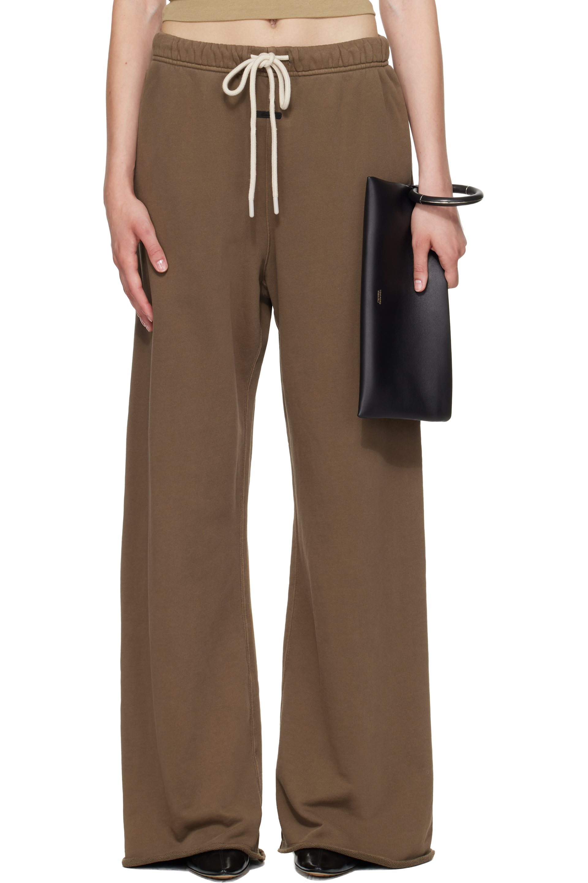 Fear of God ESSENTIALS - Brown Raw Cut Lounge Fit Sweatpants