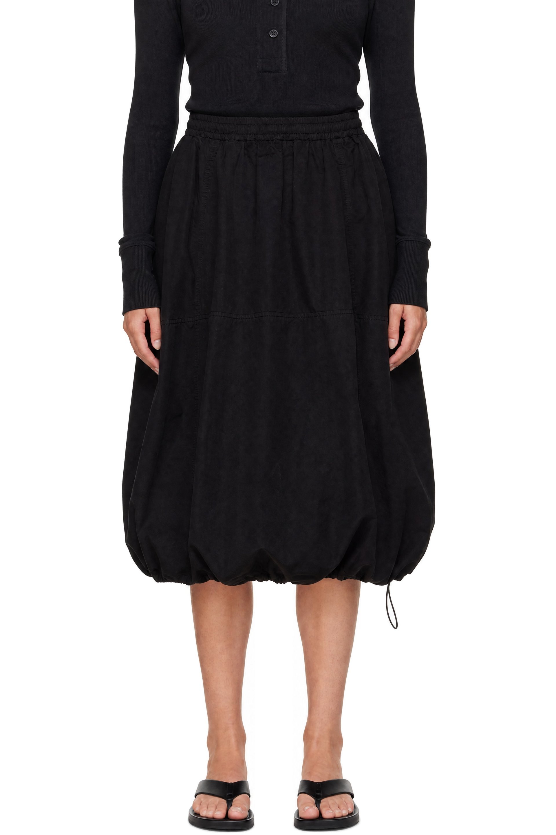 YMC - Black Parachute Midi Skirt