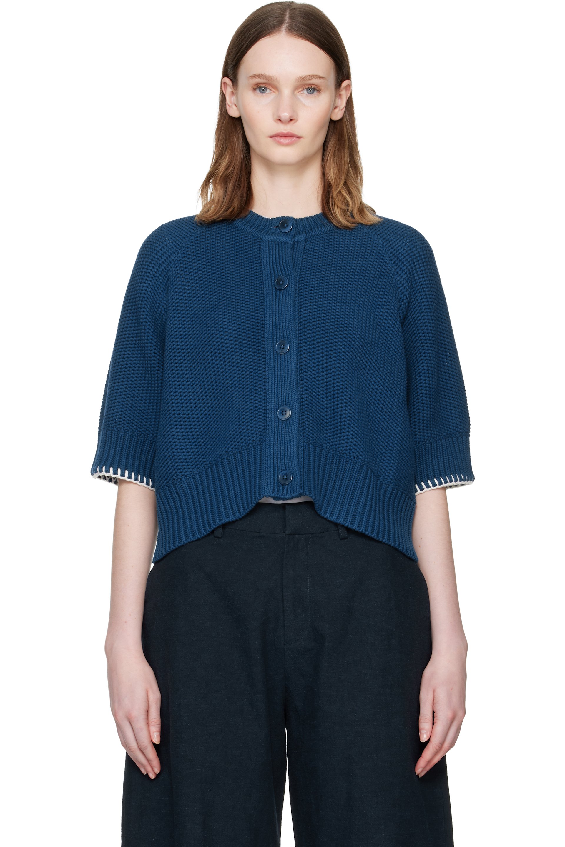 YMC - Cardigan Kwai bleu