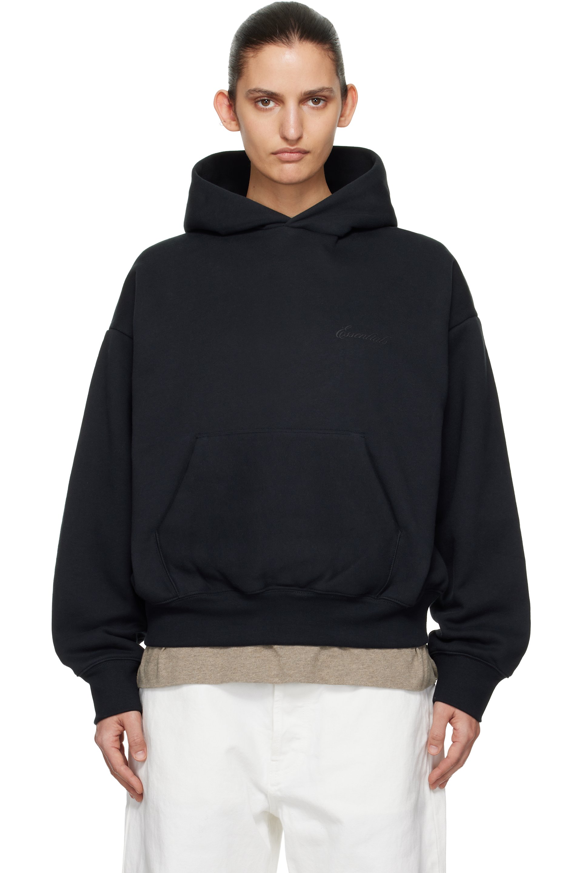 Fear of God ESSENTIALS - Pull à capuche noir