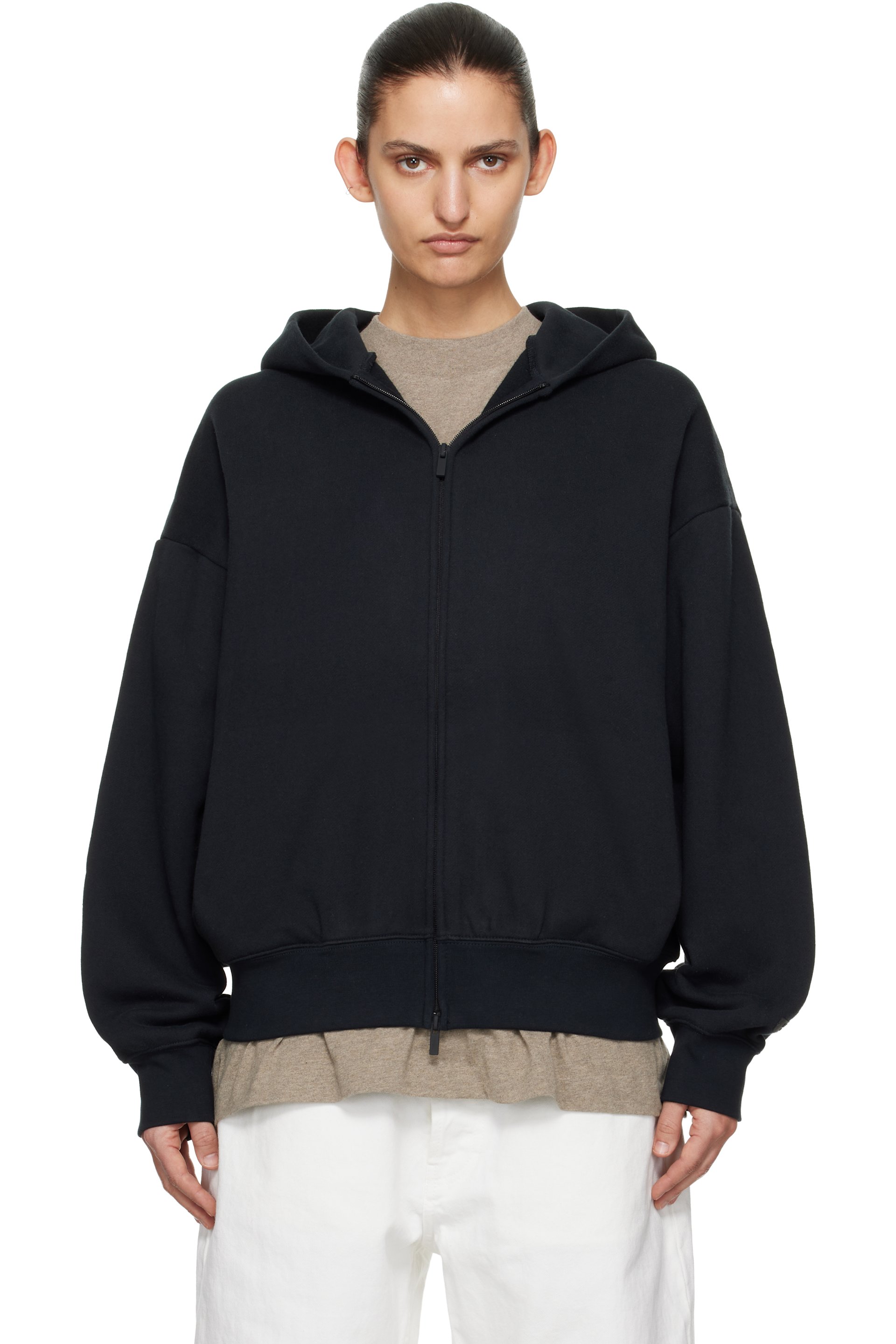 Fear of God ESSENTIALS - Black Classic Zip-Up Hoodie