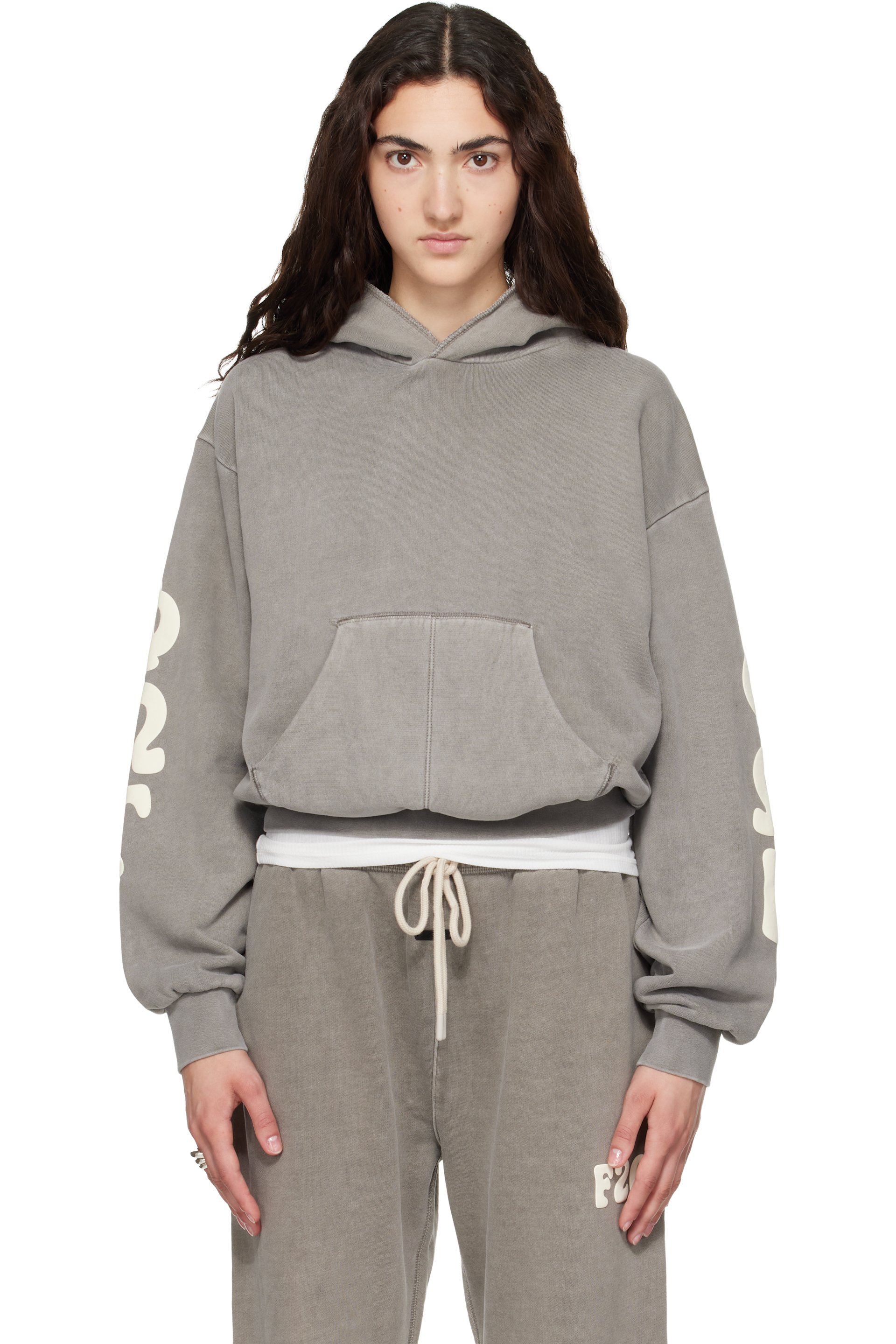 Fear of God ESSENTIALS - Gray 90s Fleece Hoodie