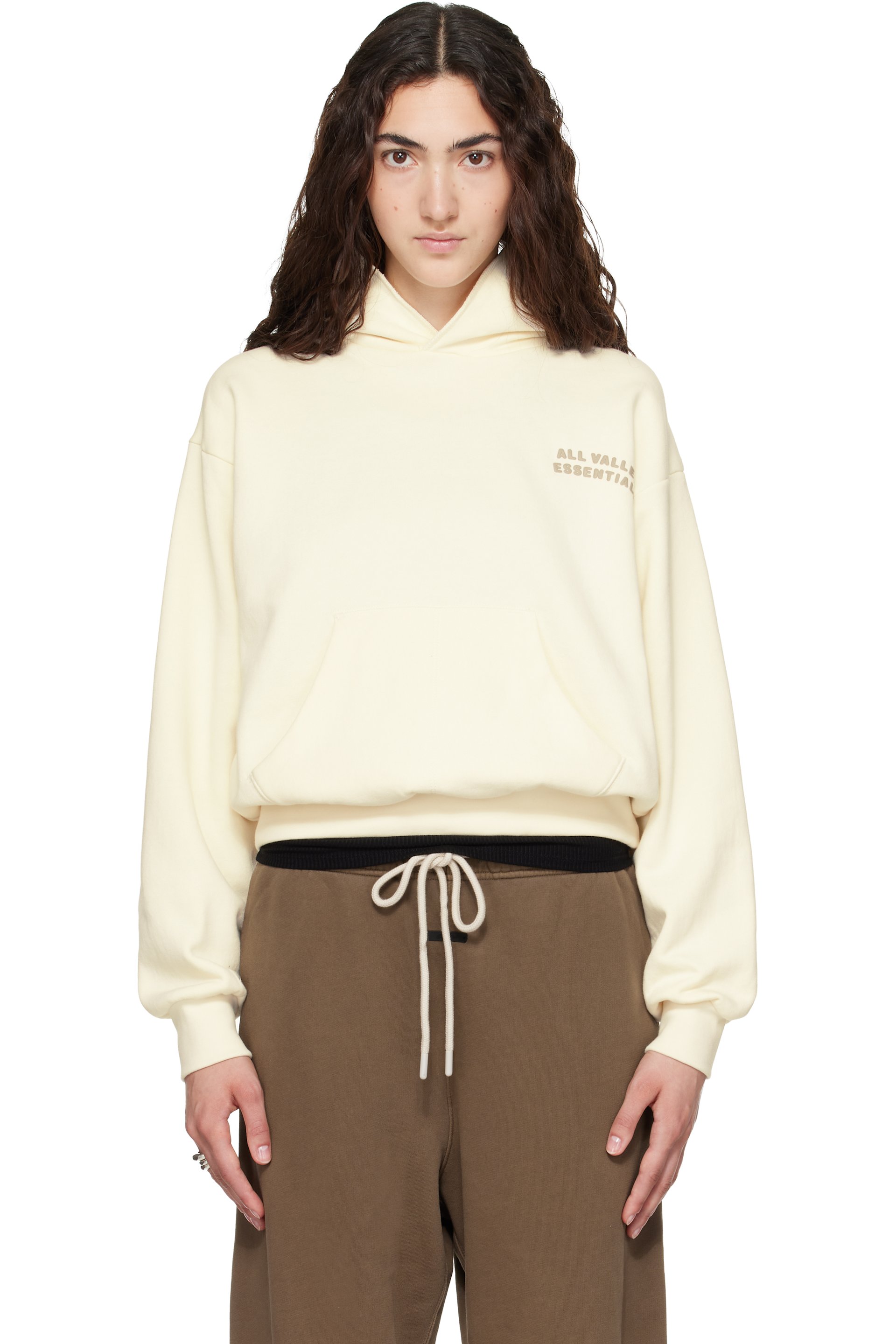 Fear of God ESSENTIALS - Off-White 90s Fleece Hoodie